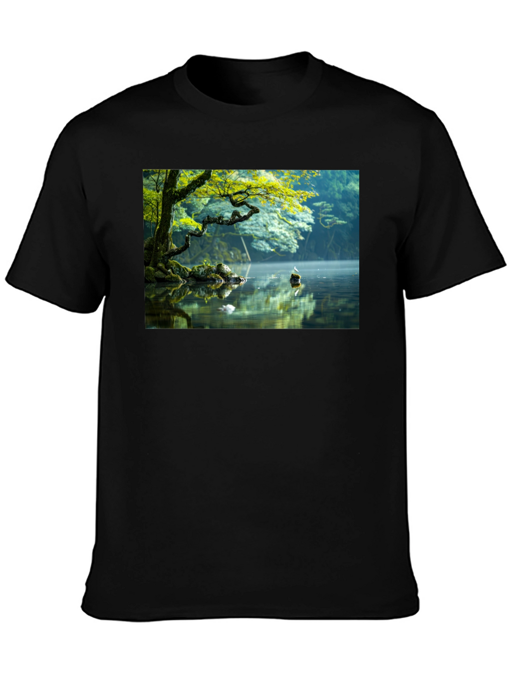 Natures Reflection Black Tee