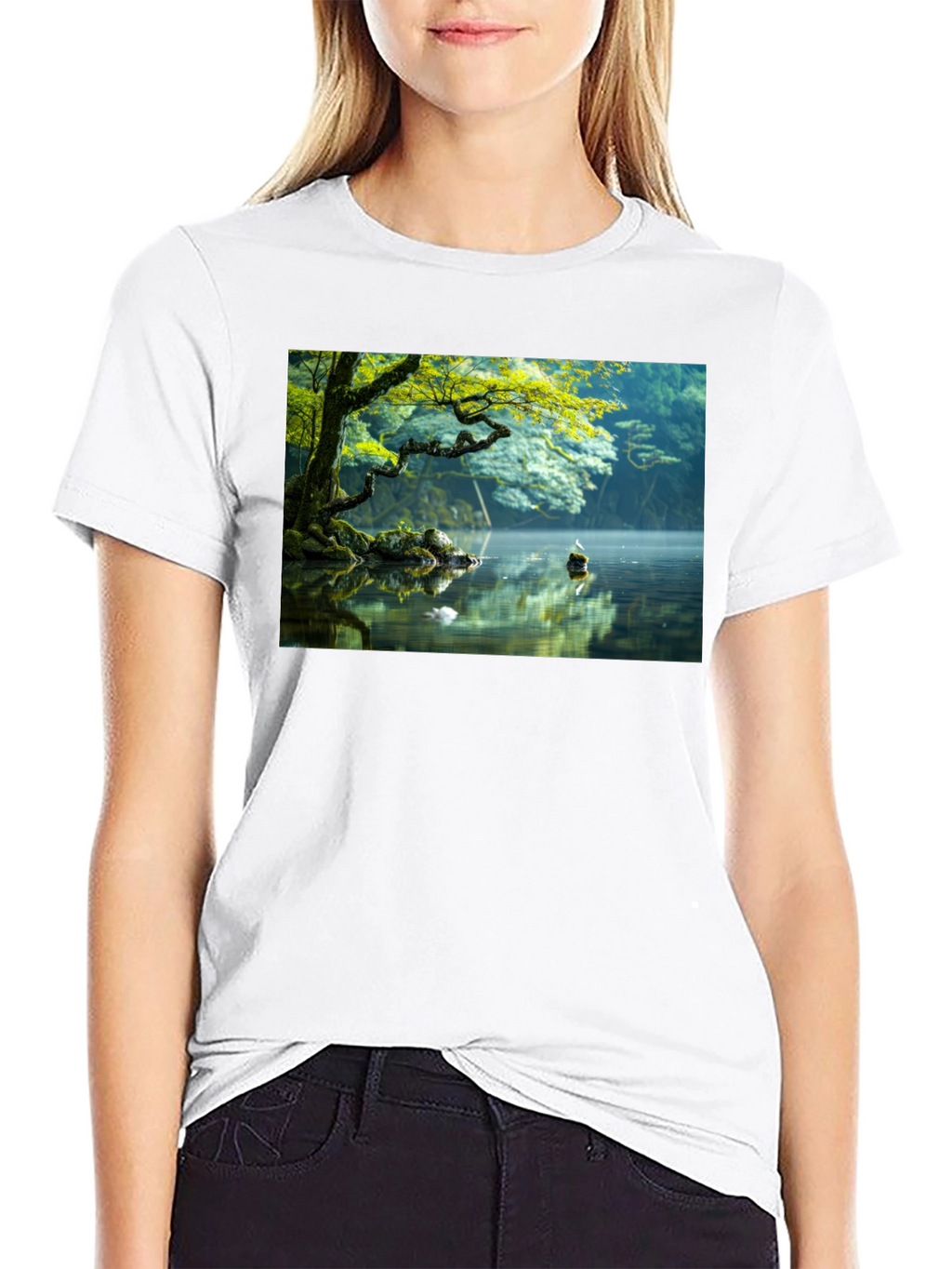 Natures Reflection Black Tee