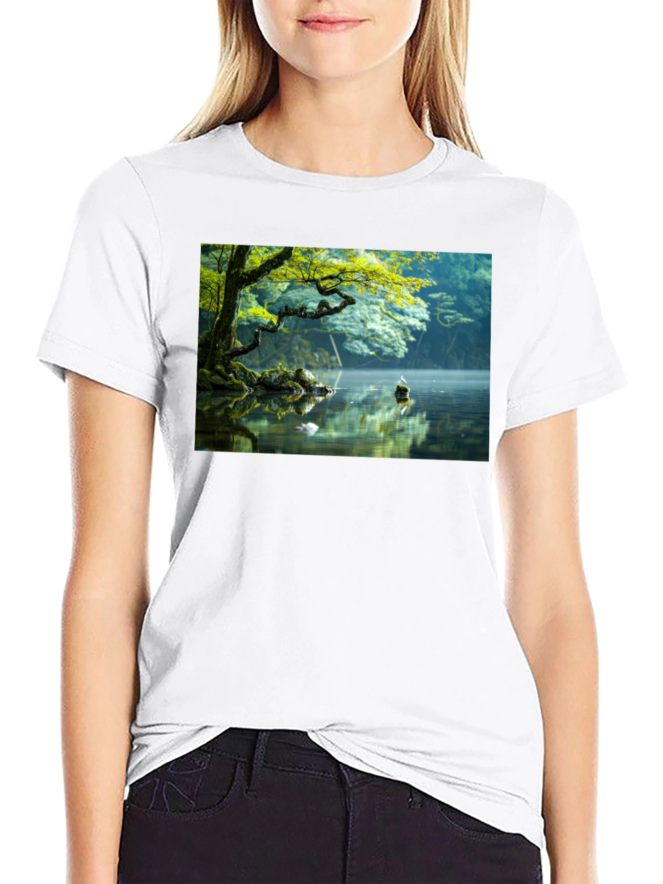 Natures Reflection Black Tee