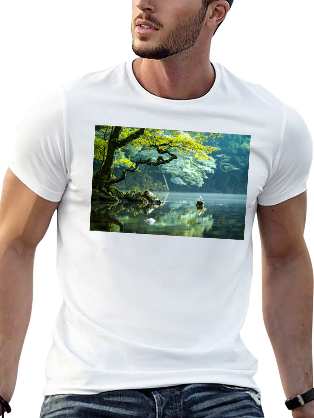 Natures Reflection Black Tee