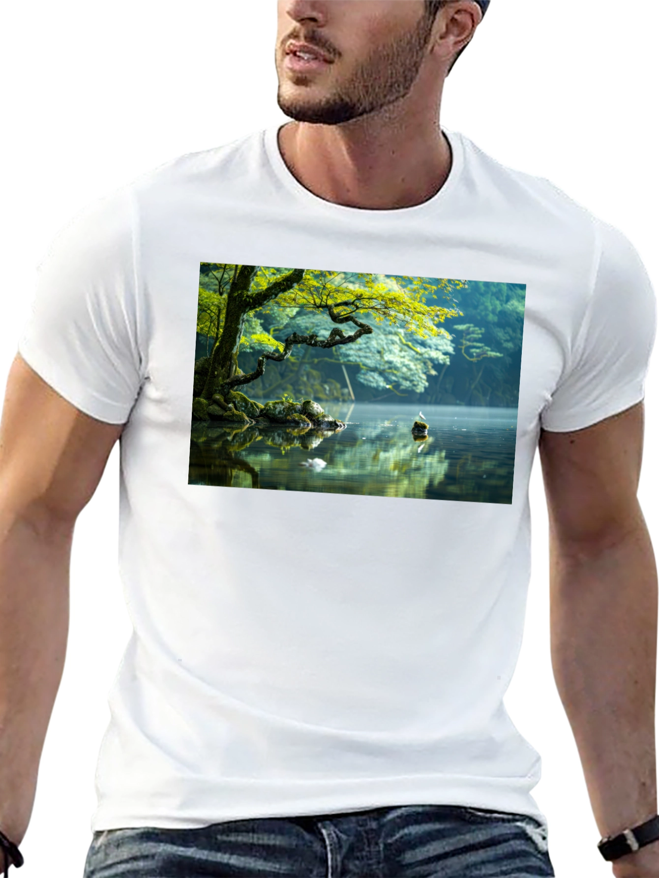 Natures Reflection Black Tee