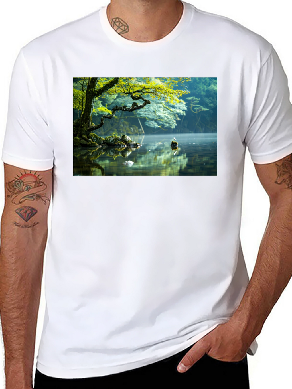 Natures Reflection Black Tee