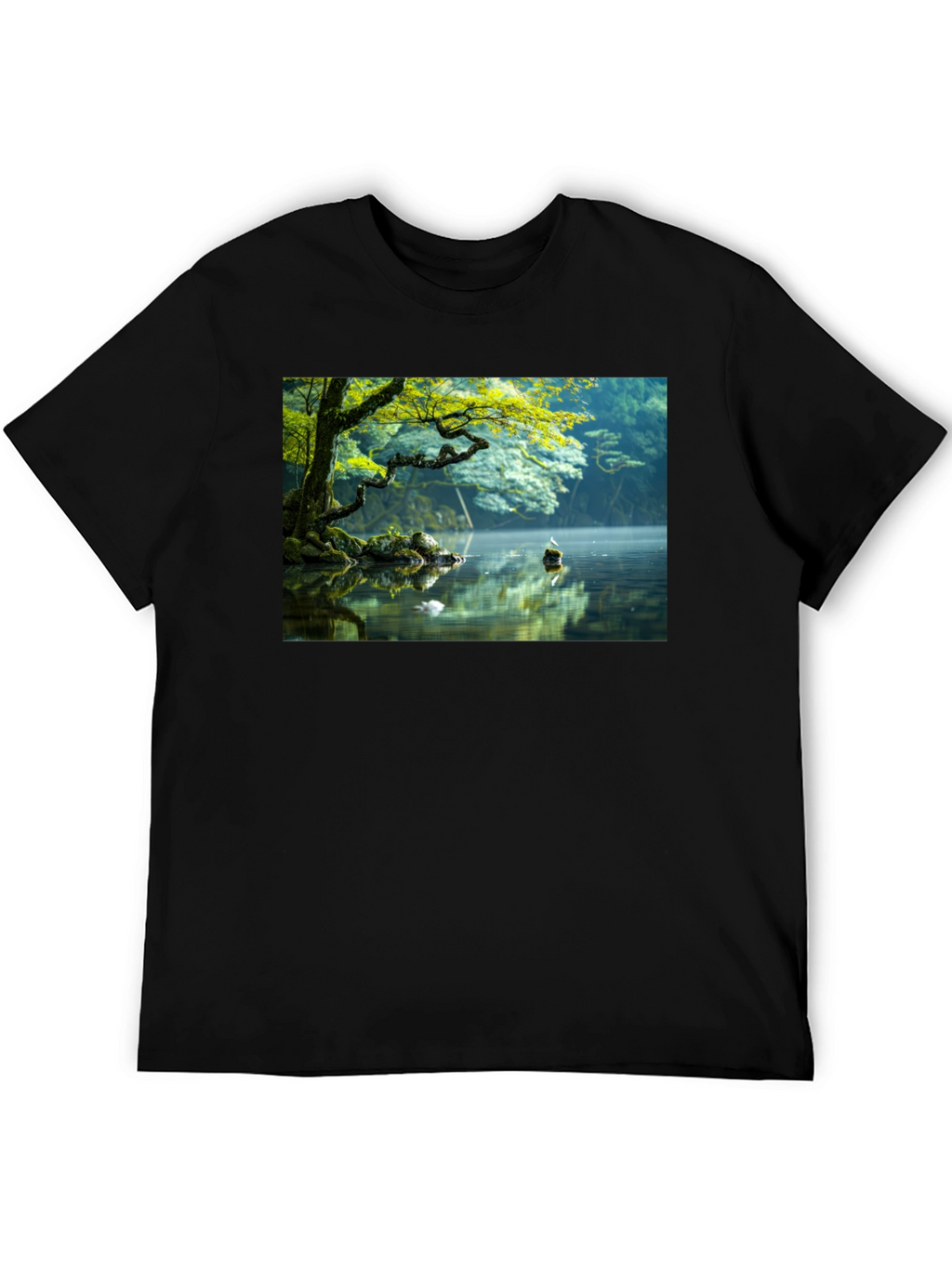 Natures Reflection Black Tee