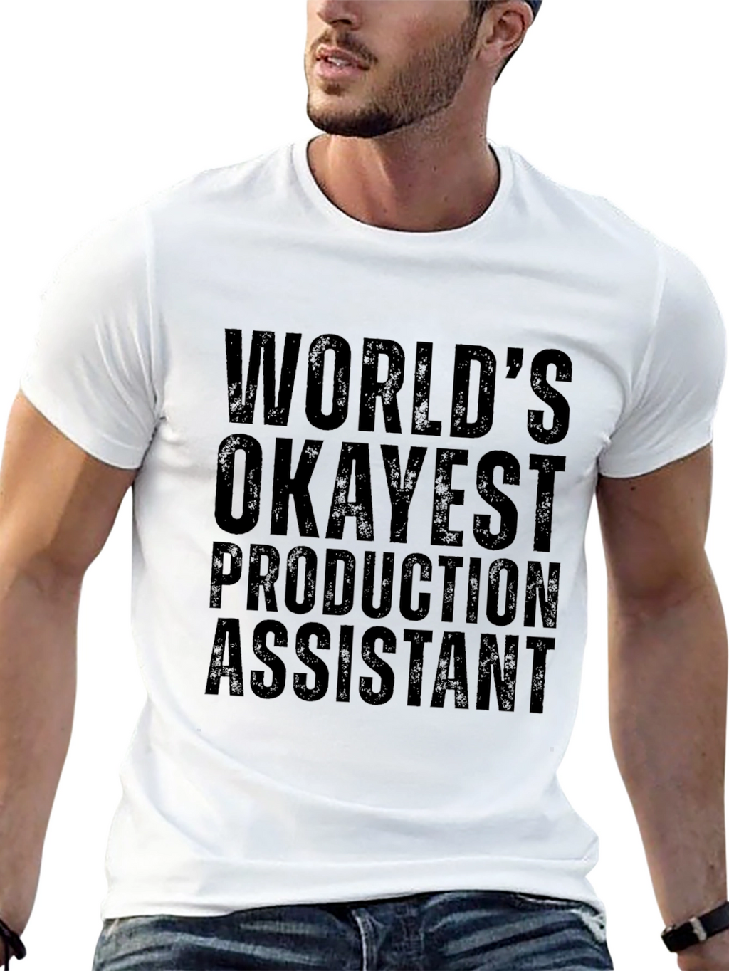 Worlds Okayest Production Assistant Black T-Shirt