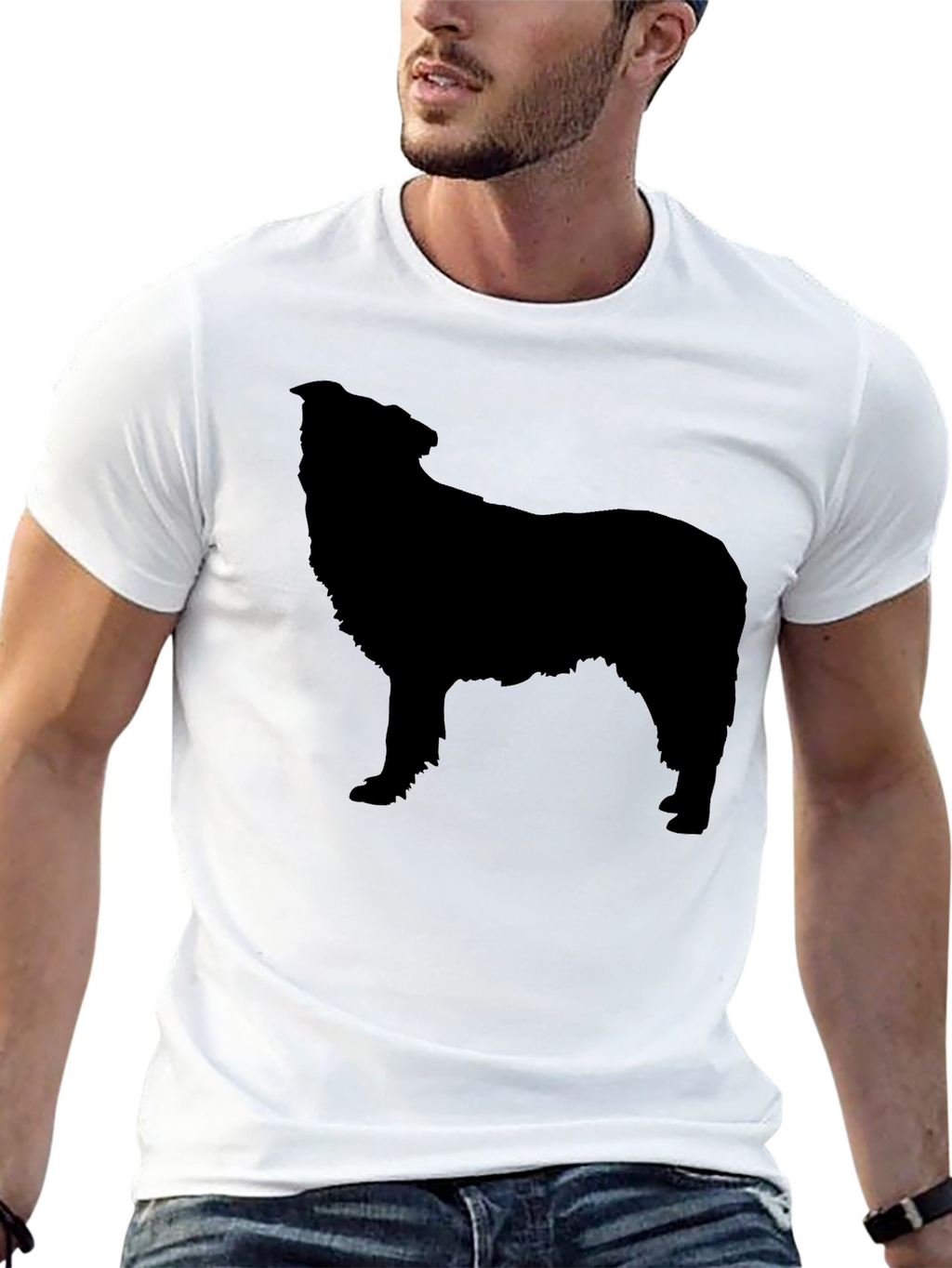 Dog Silhouette Graphic Tee - Mens Black T-Shirt