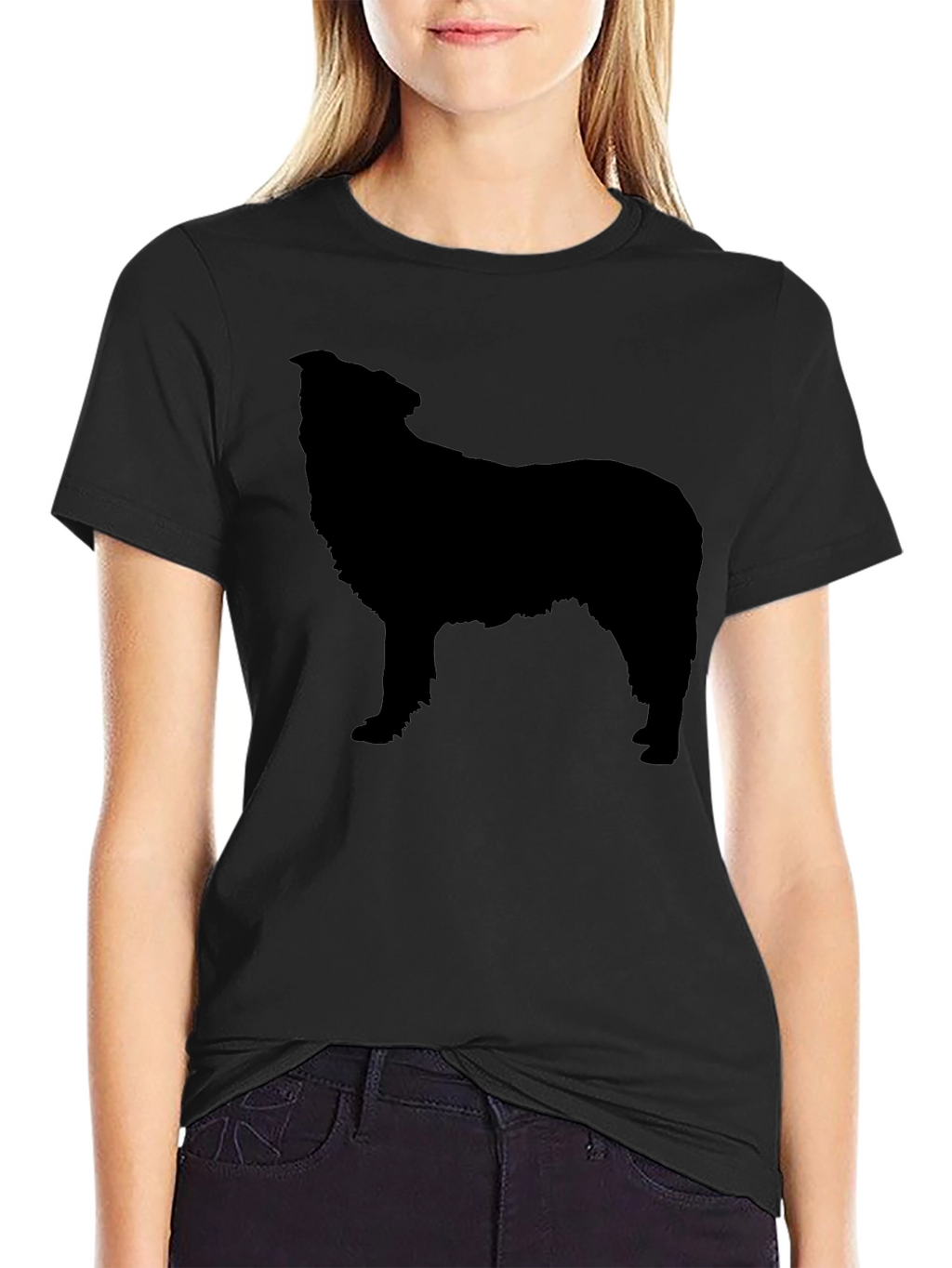 Dog Silhouette Graphic Tee - Mens Black T-Shirt