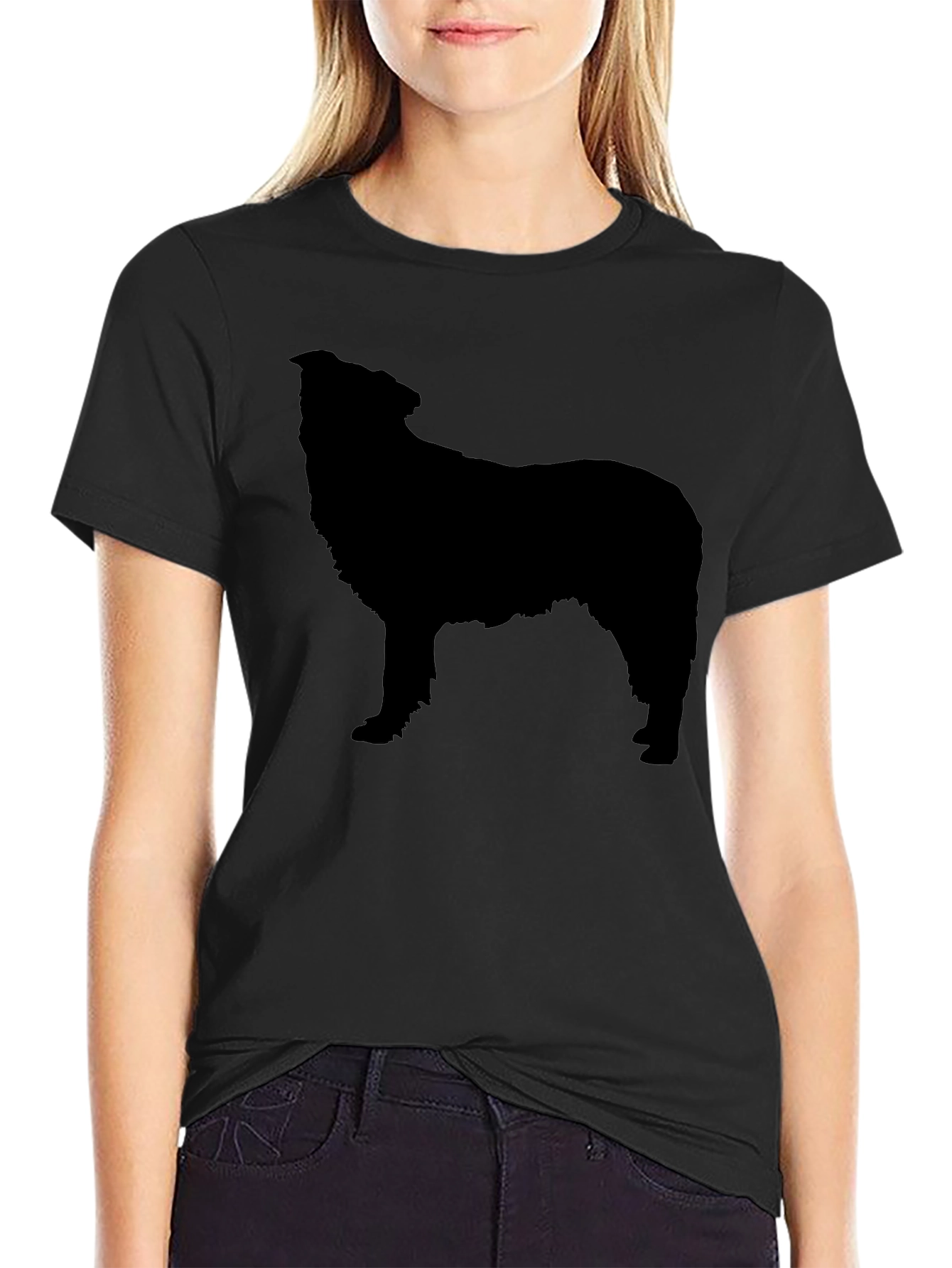 Dog Silhouette Graphic Tee - Mens Black T-Shirt