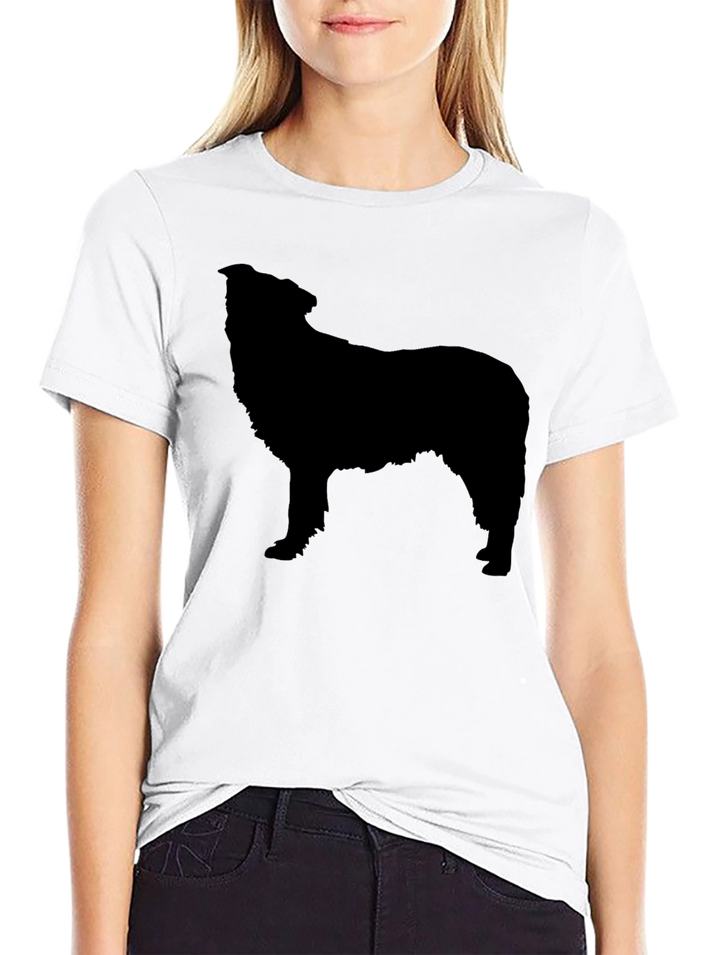 Dog Silhouette Graphic Tee - Mens Black T-Shirt