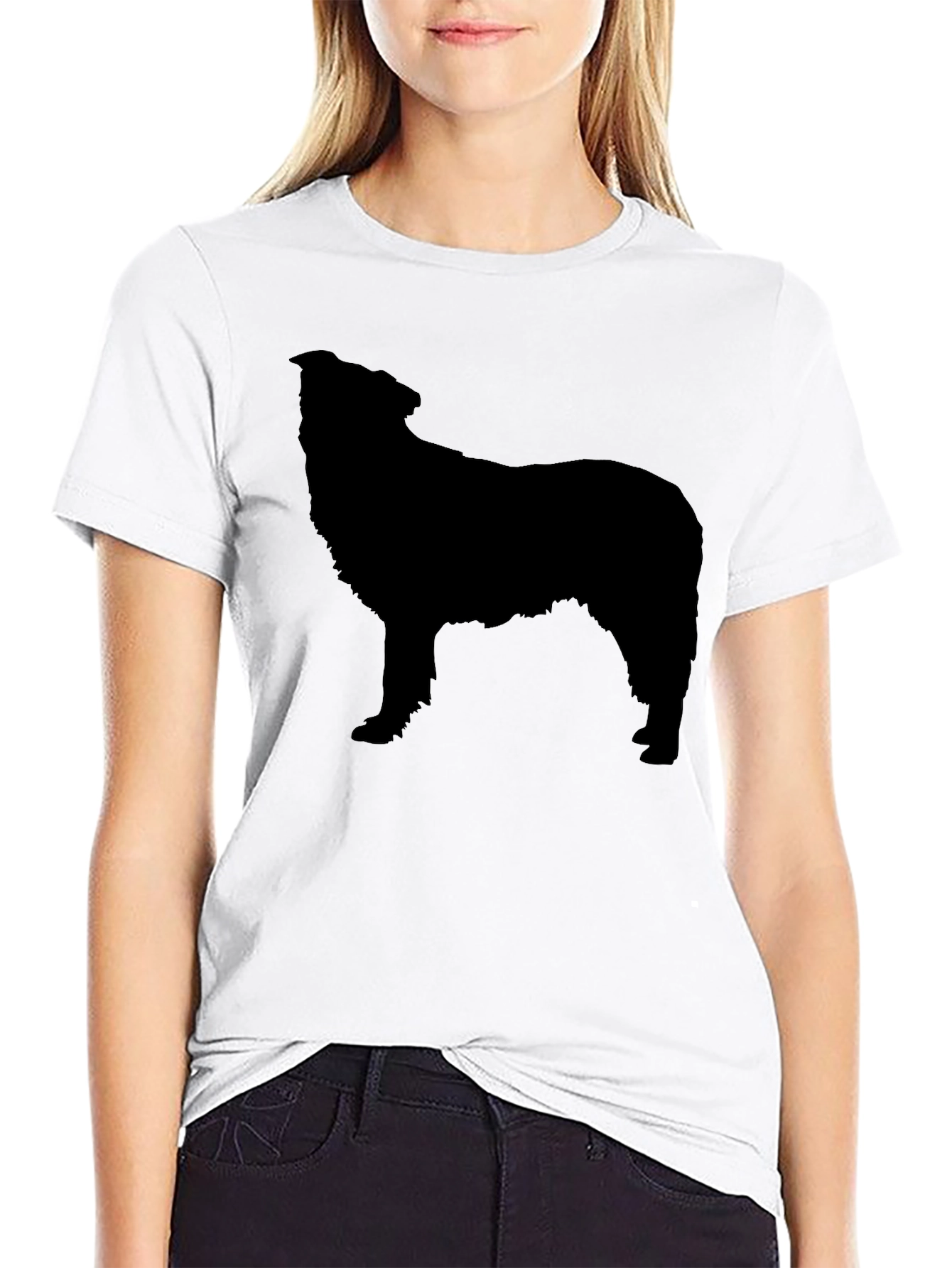 Dog Silhouette Graphic Tee - Mens Black T-Shirt