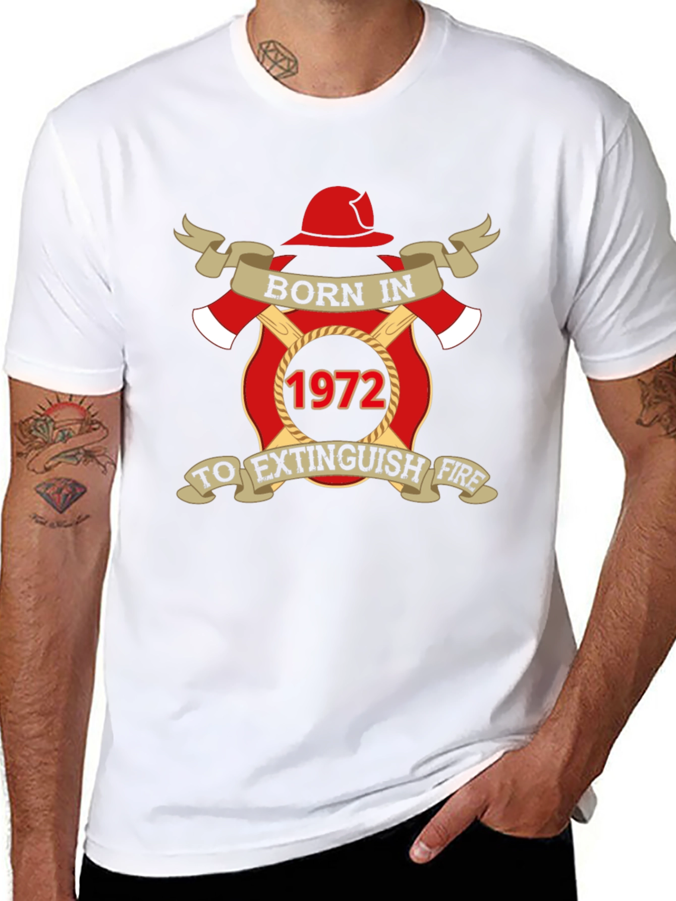 Born in 1972 Firefighter T-Shirt