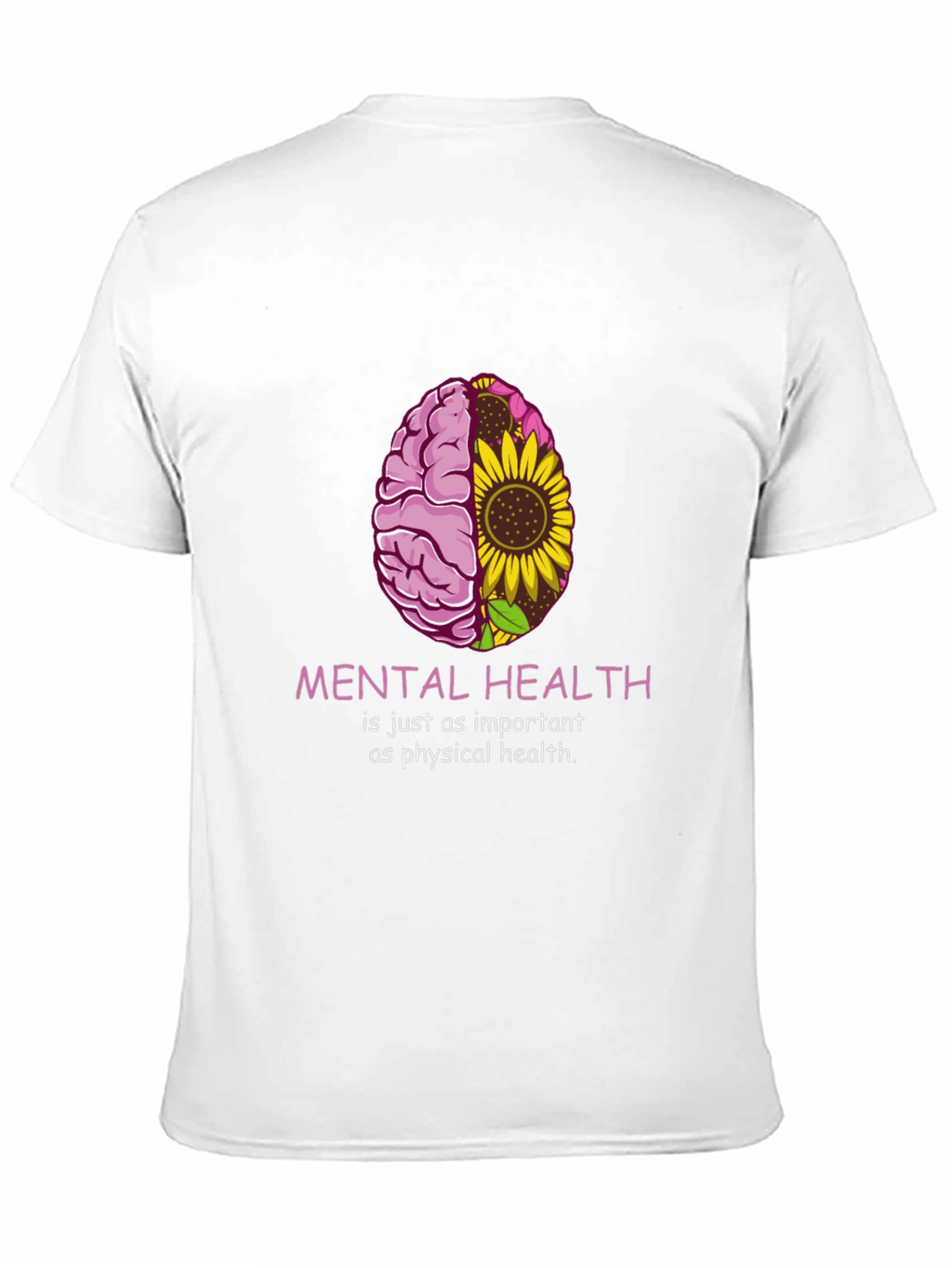 Mental Health Awareness T-Shirt - Brain & Sunflower Graphic
