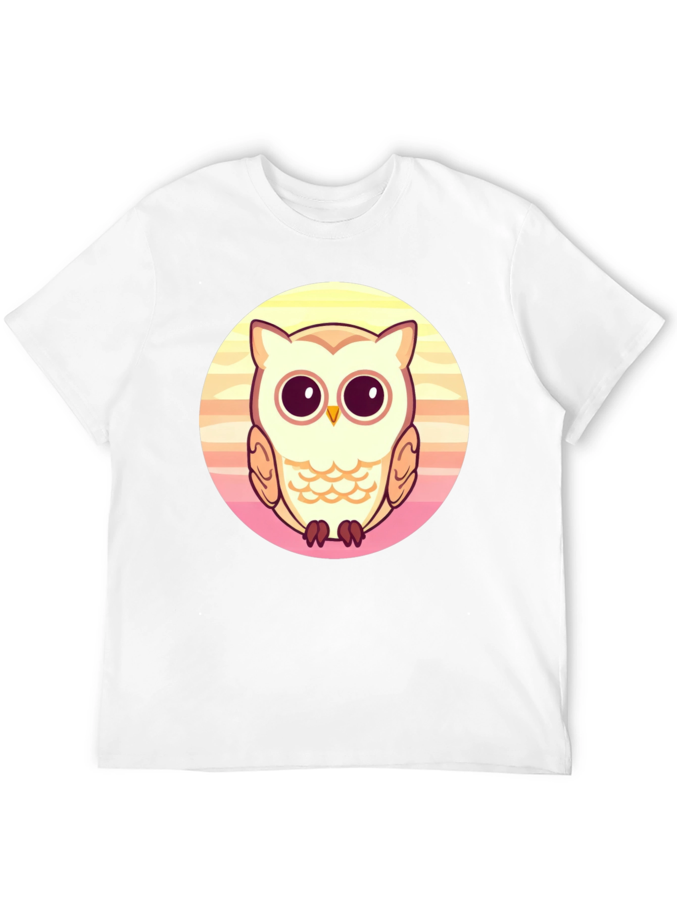 Cute Owl Graphic Print Black T-Shirt