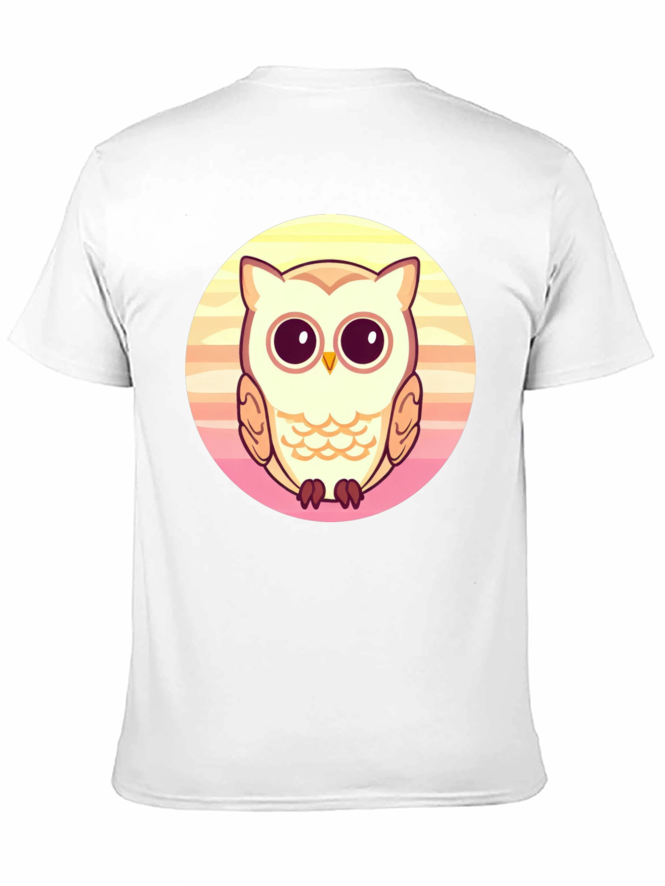 Cute Owl Graphic Print Black T-Shirt