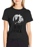 Wolf Pack T-Shirt - Howling Wolf Moon Design