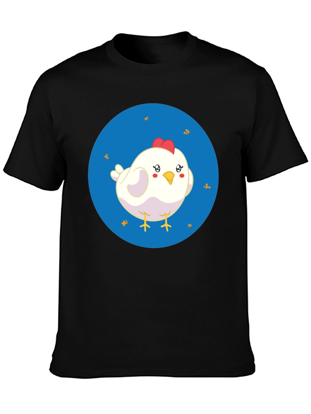 Cute Chicken Graphic Black T-Shirt