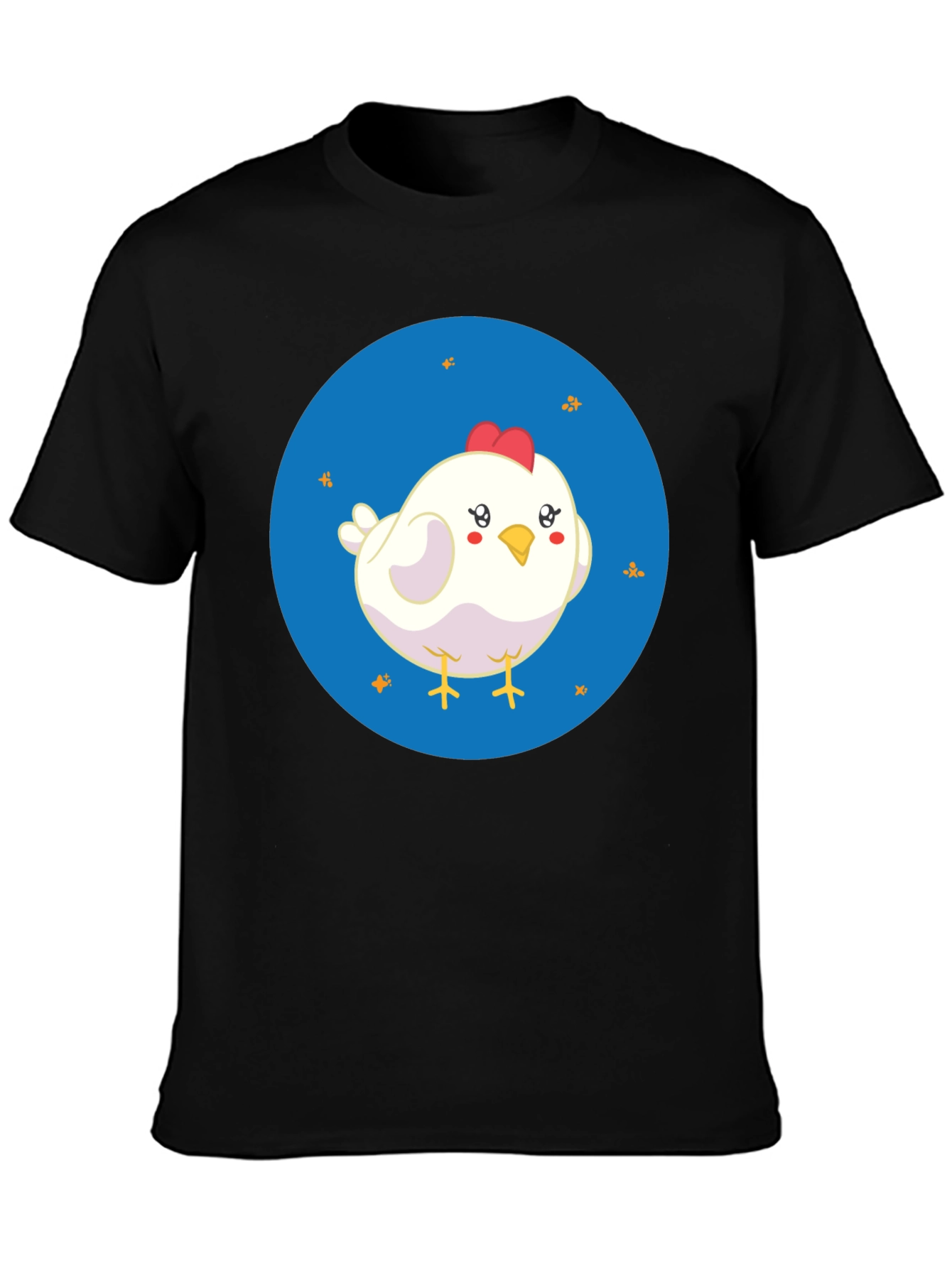Cute Chicken Graphic Black T-Shirt