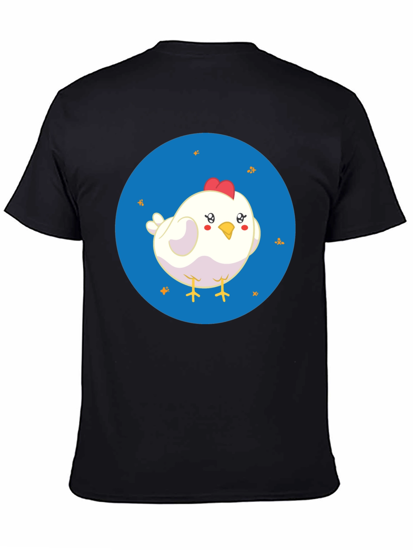 Cute Chicken Graphic Black T-Shirt