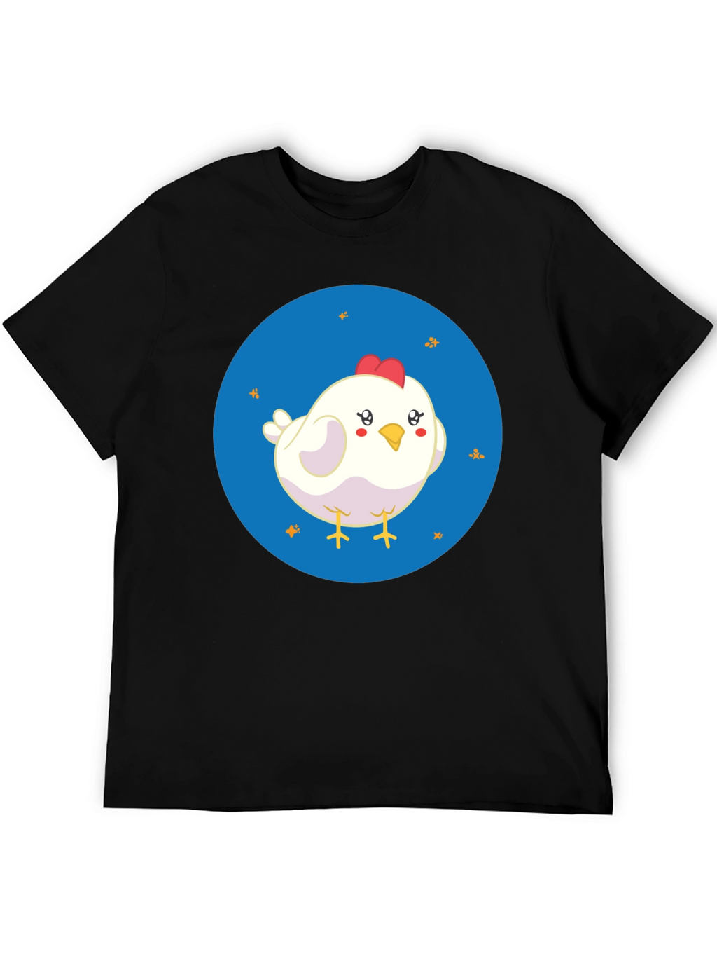 Cute Chicken Graphic Black T-Shirt