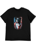 Patriotic Border Collie Graphic Tee