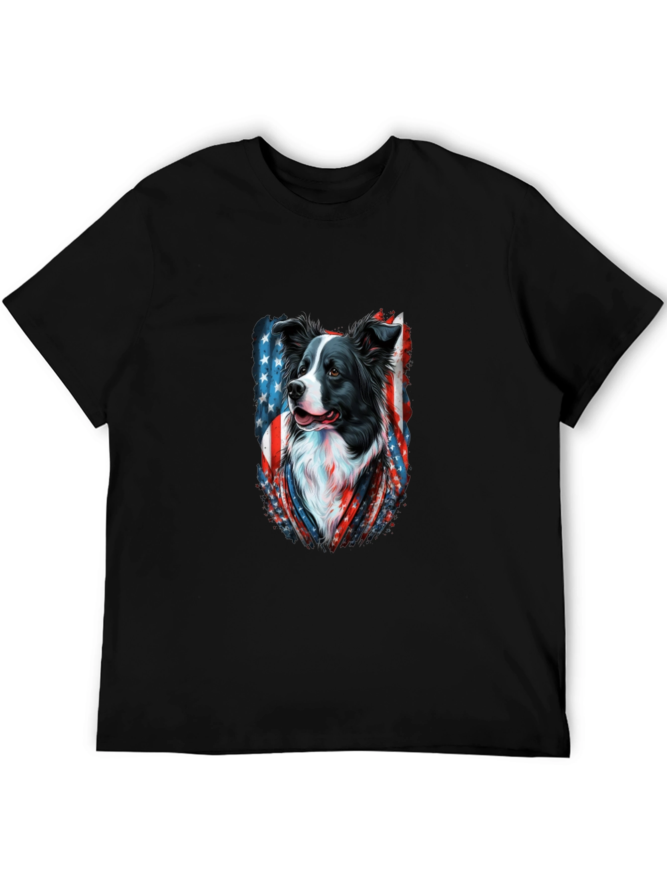 Patriotic Border Collie Graphic Tee