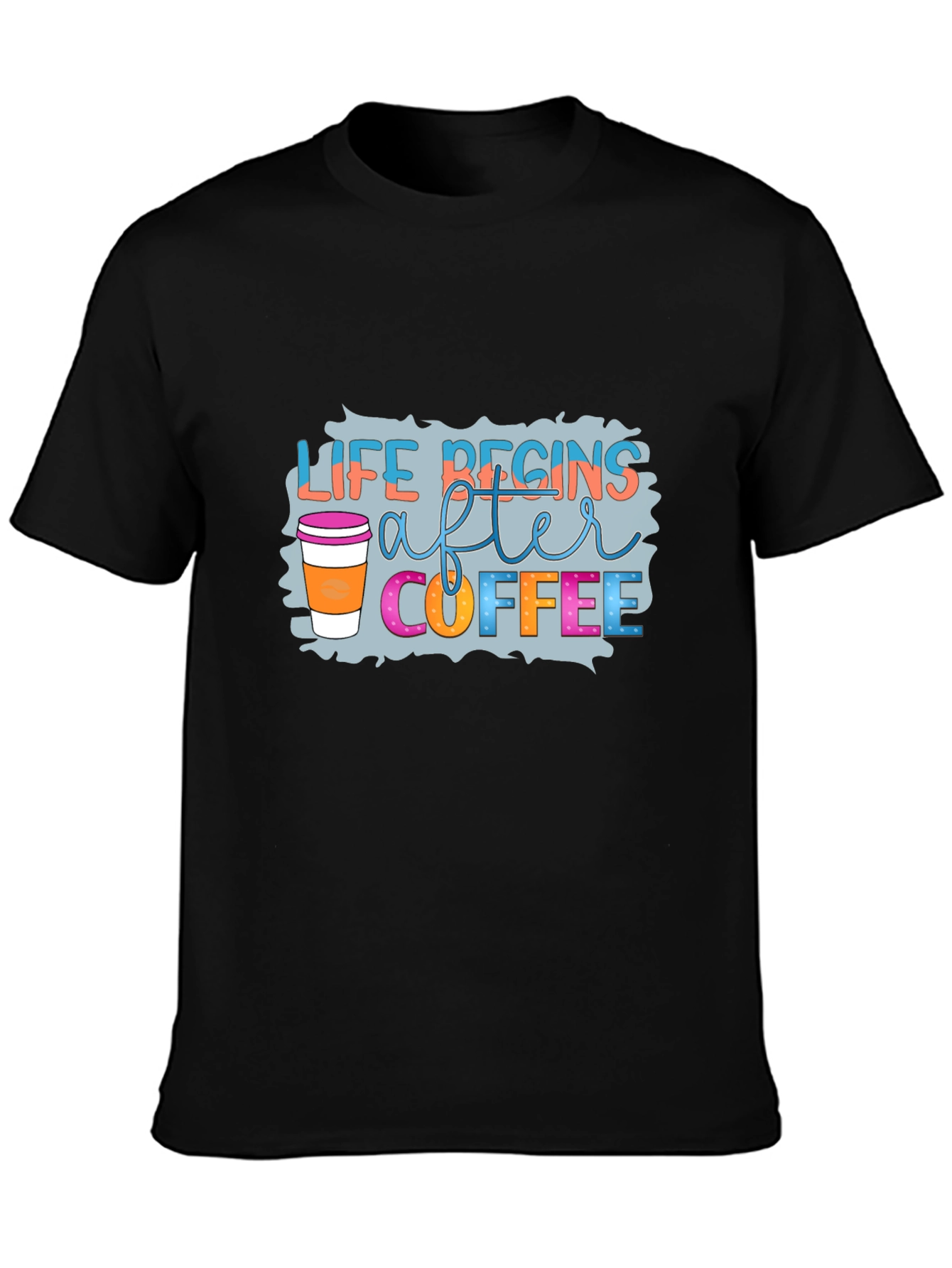 Life Begins After Coffee Black T-Shirt