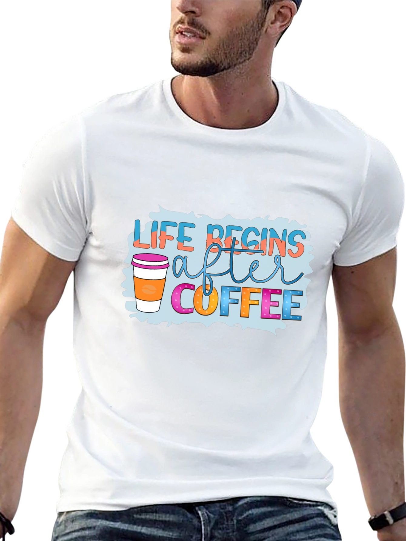 Life Begins After Coffee Black T-Shirt