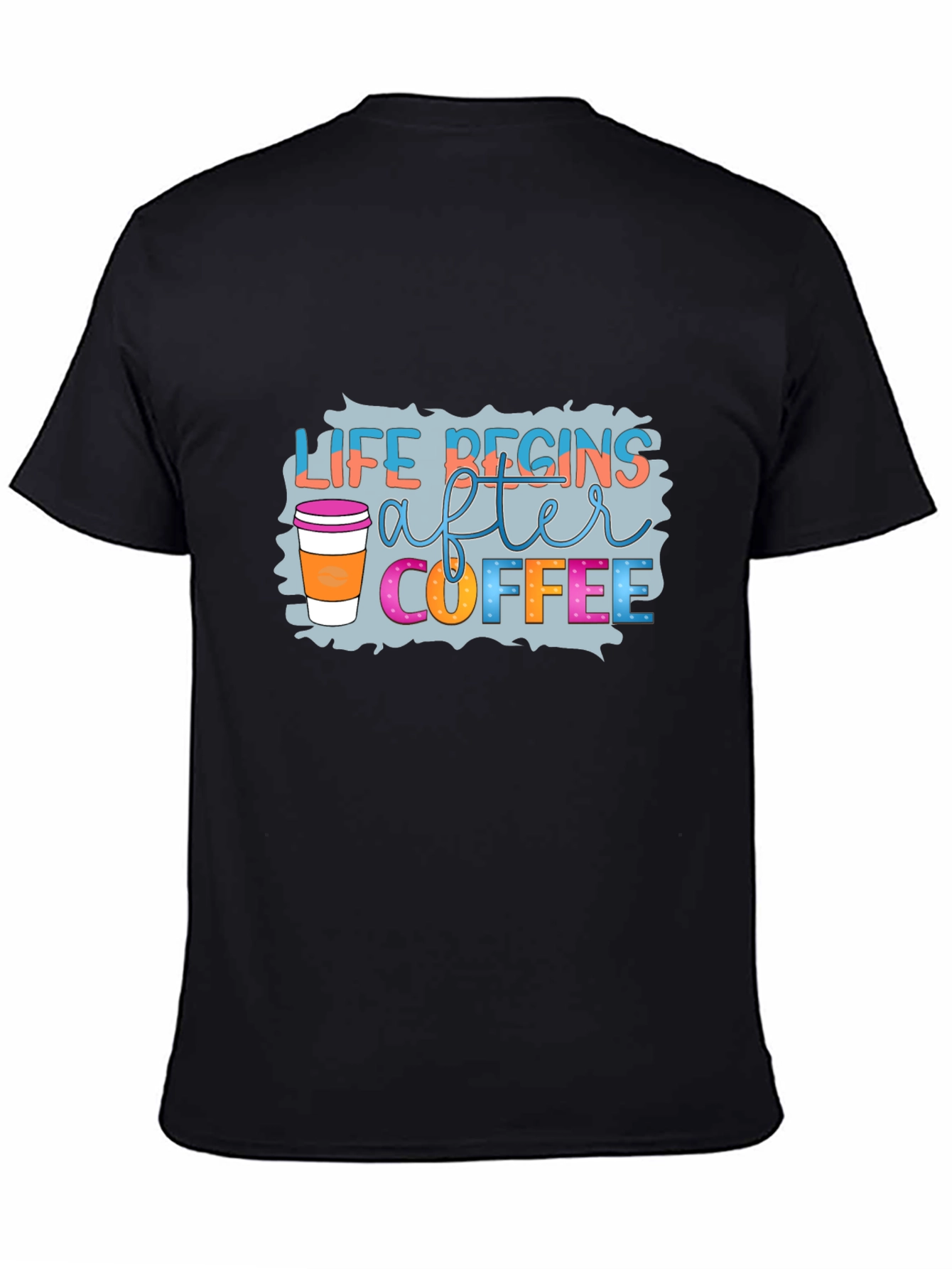 Life Begins After Coffee Black T-Shirt