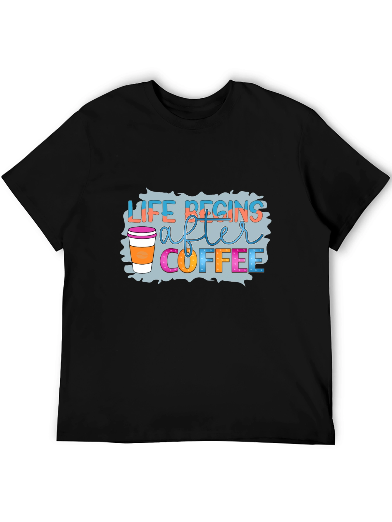 Life Begins After Coffee Black T-Shirt