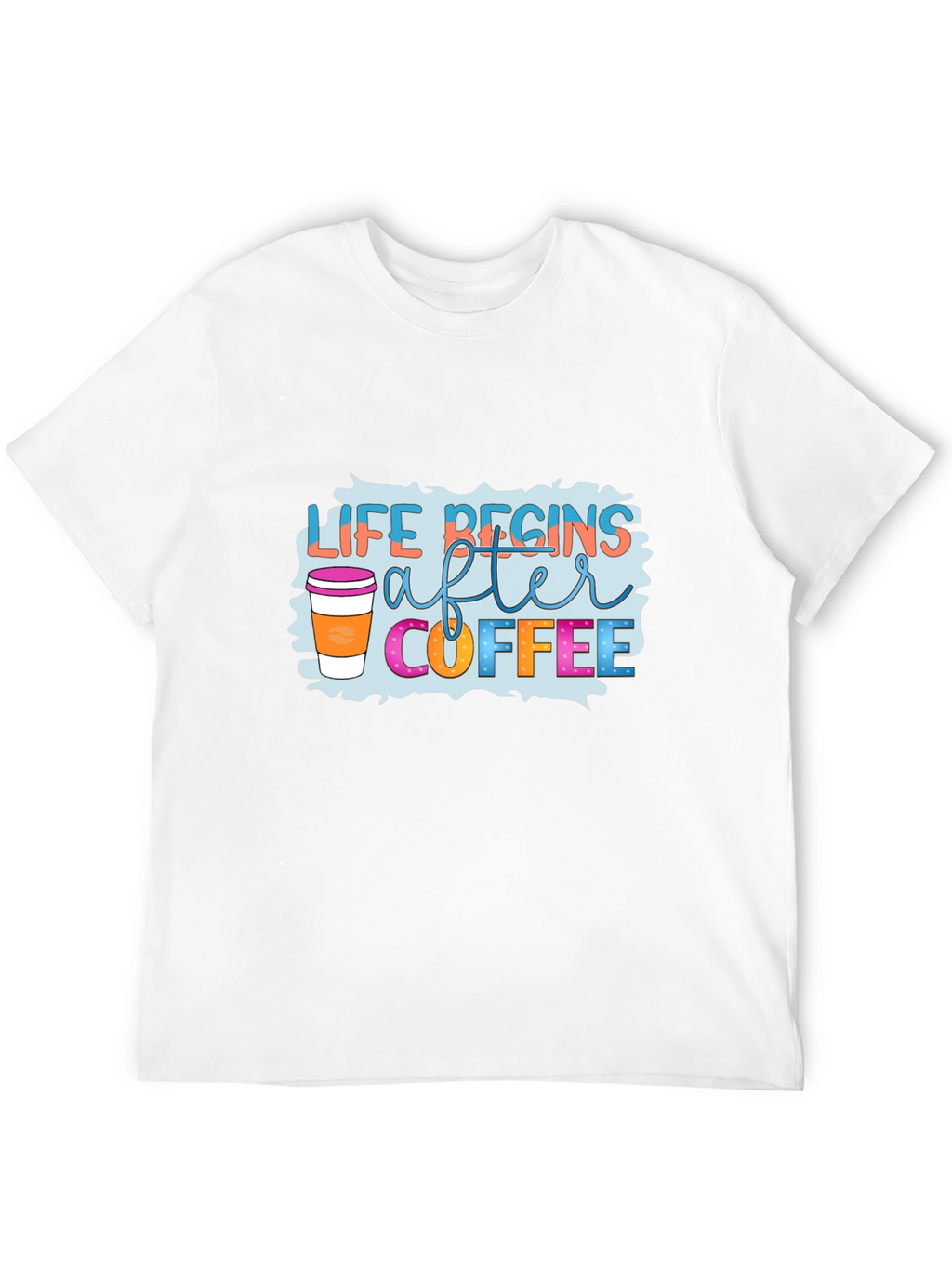 Life Begins After Coffee Black T-Shirt