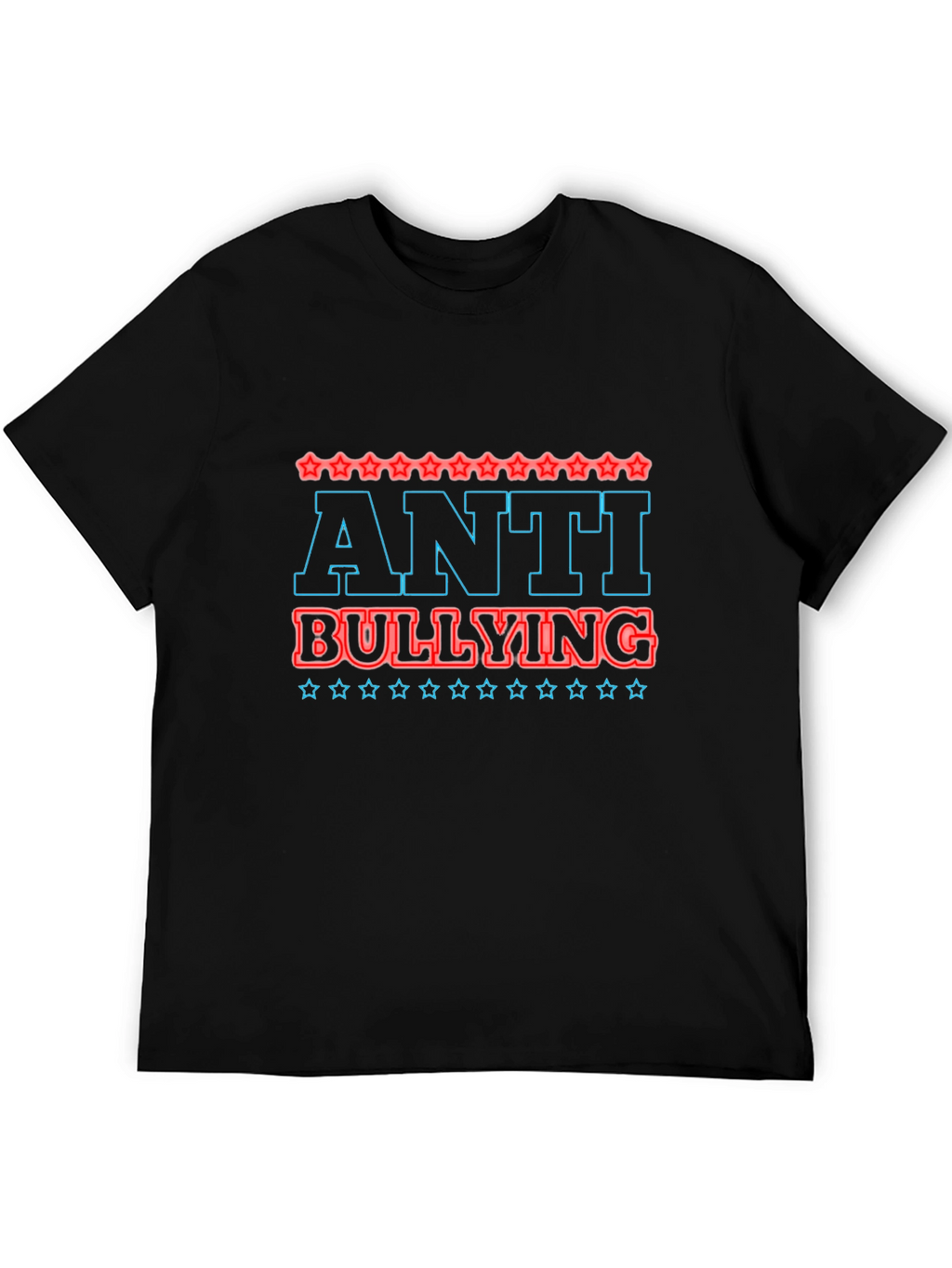 Anti-Bullying Graphic Tee - Black Casual T-Shirt