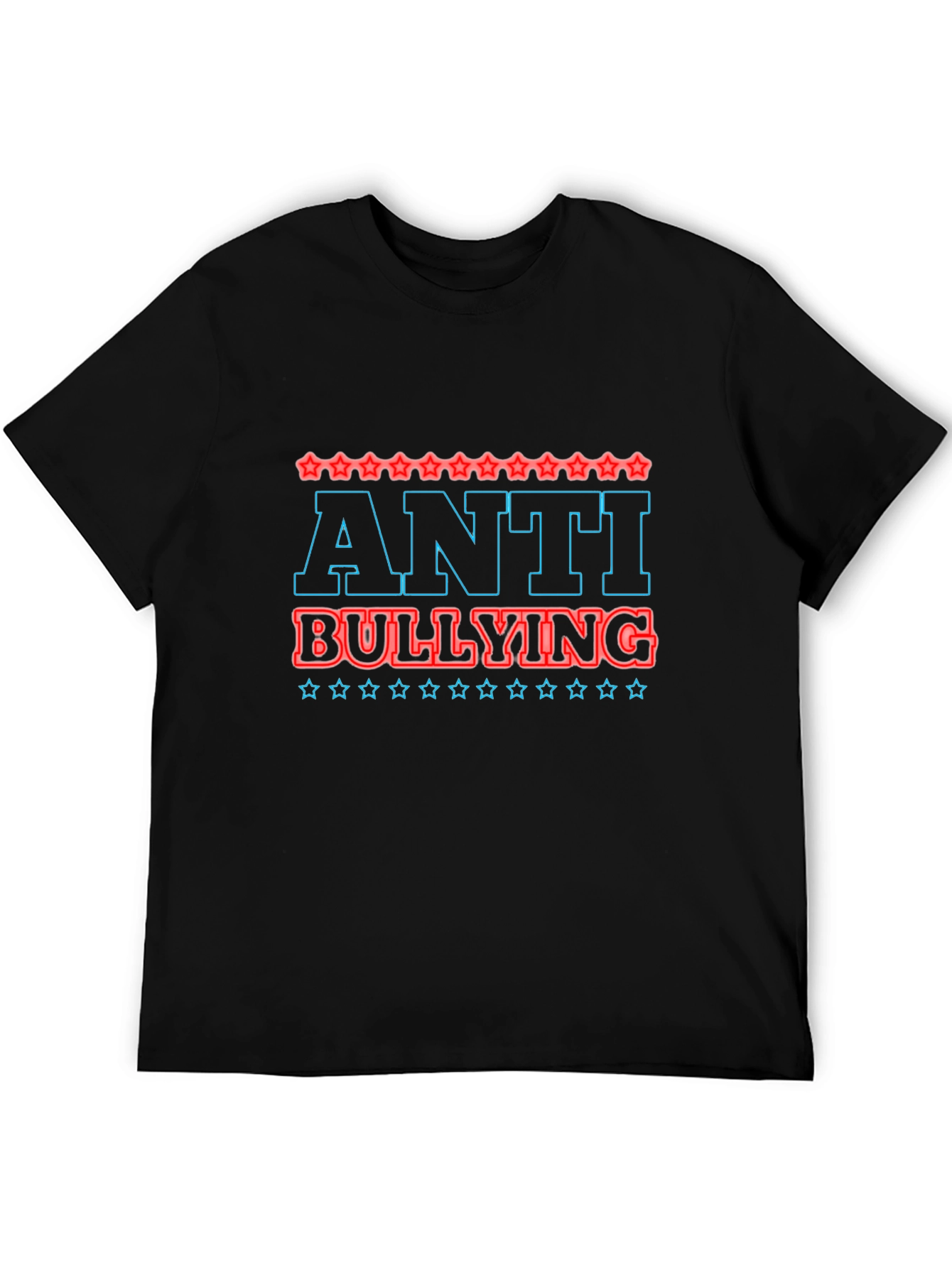 Anti-Bullying Graphic Tee - Black Casual T-Shirt