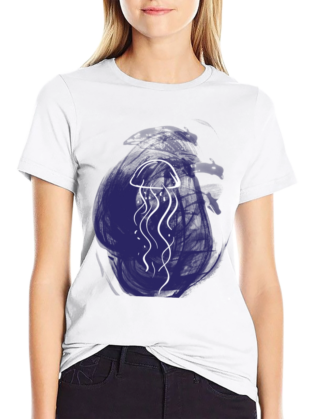 Jellyfish Graphic Tee - Artistic Black T-Shirt
