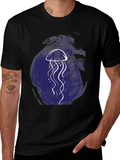 Jellyfish Graphic Tee - Artistic Black T-Shirt