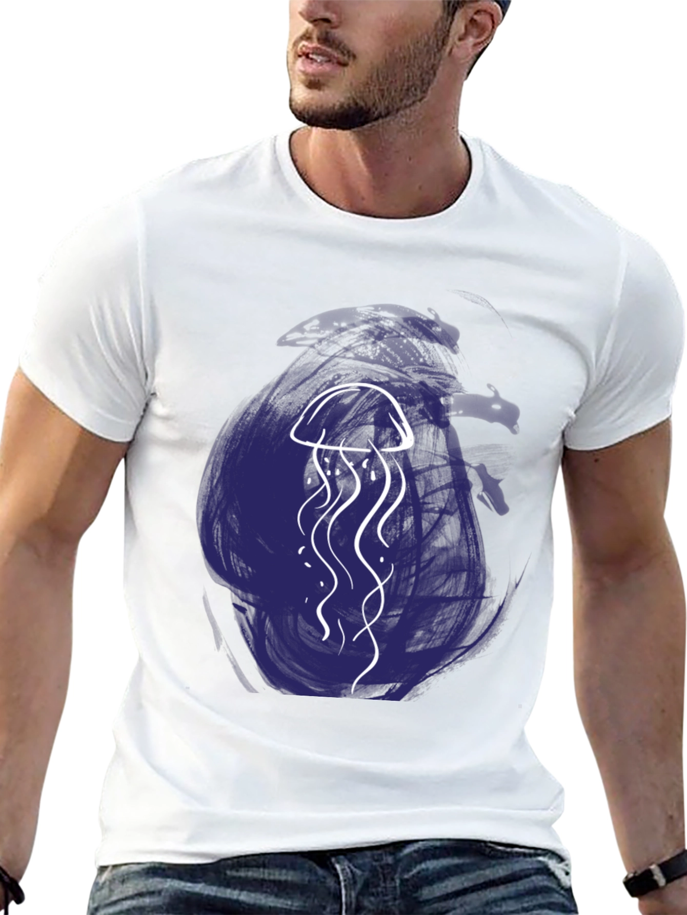 Jellyfish Graphic Tee - Artistic Black T-Shirt