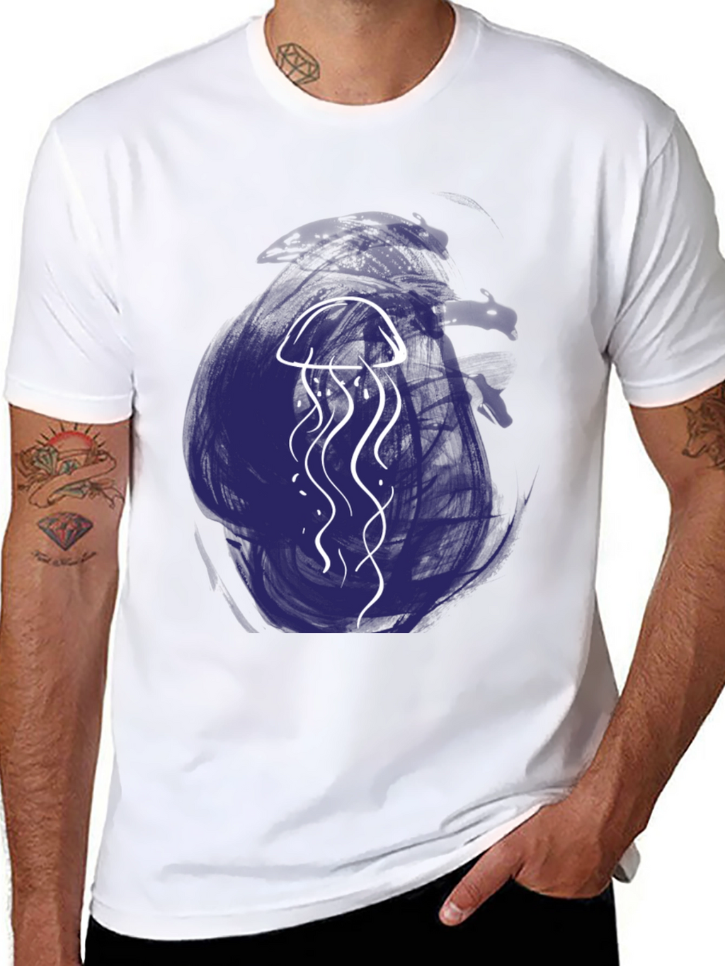Jellyfish Graphic Tee - Artistic Black T-Shirt