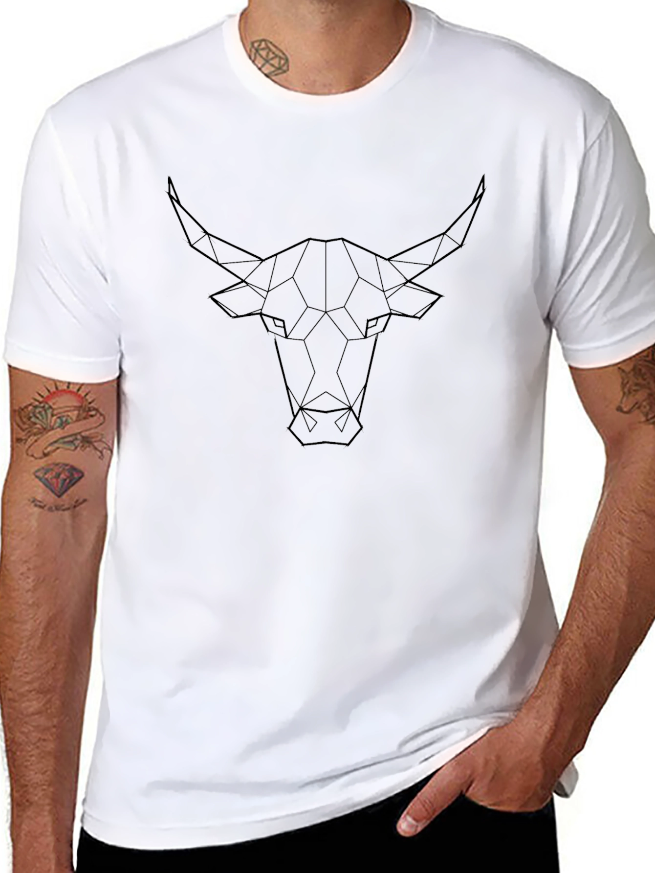 Geometric Bull T-Shirt - Modern Graphic Tee