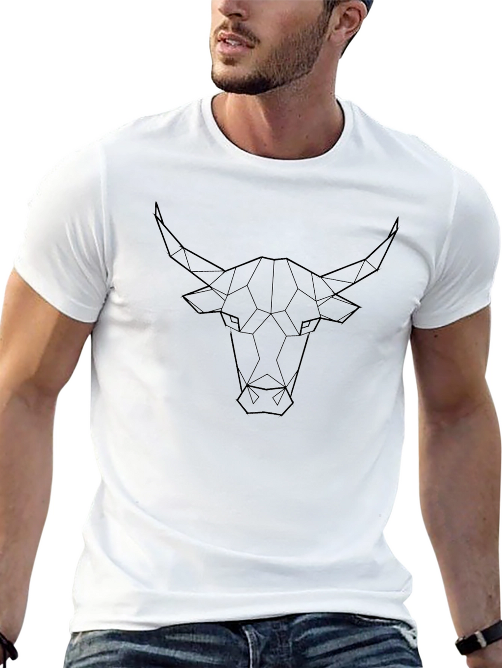 Geometric Bull T-Shirt - Modern Graphic Tee
