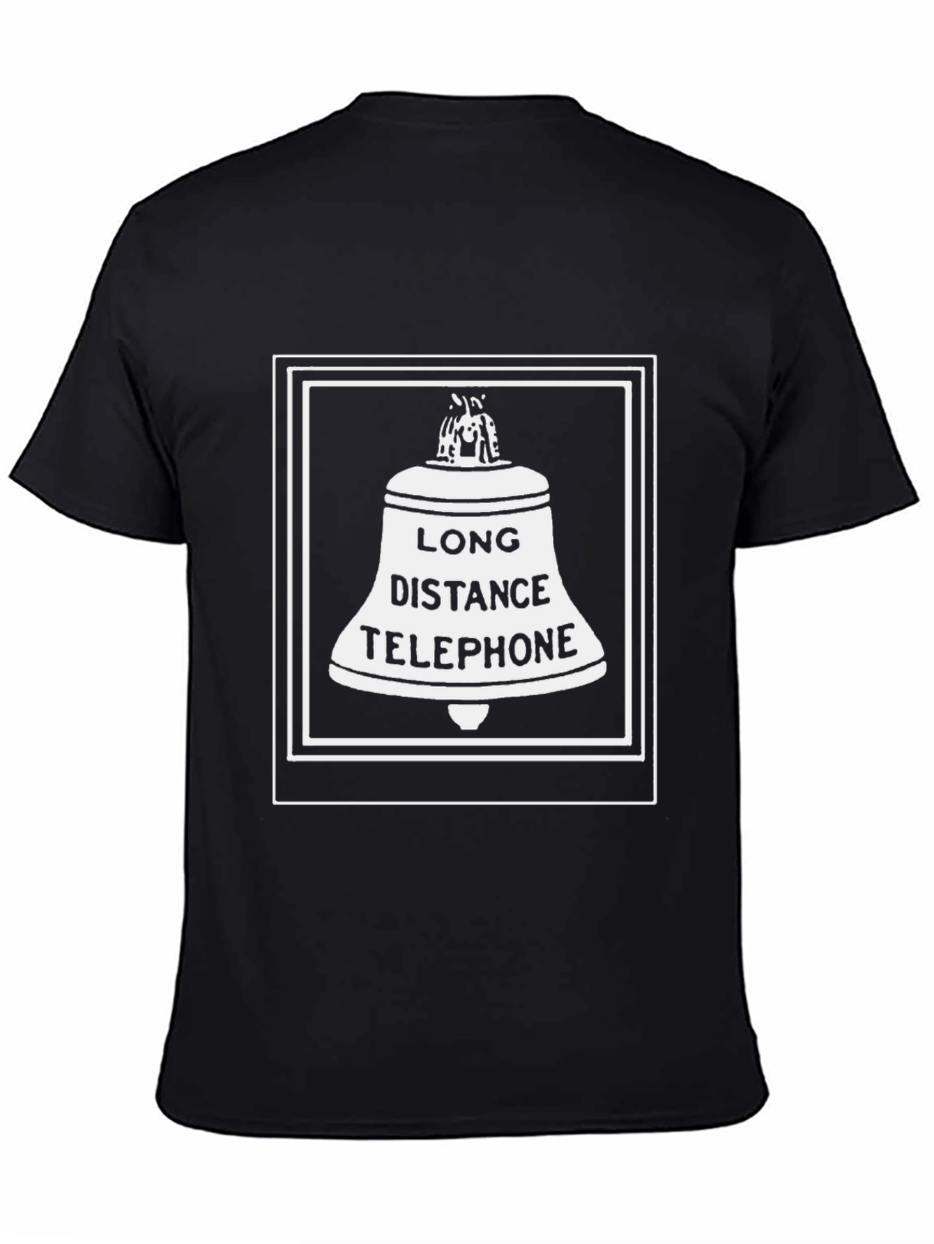 Long Distance Telephone Bell Graphic Tee - Black