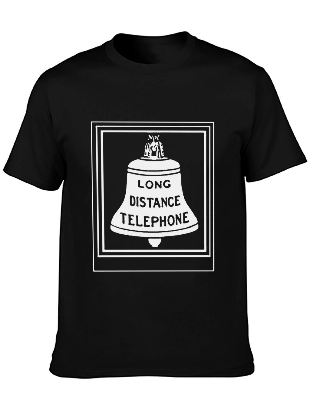 Long Distance Telephone Bell Graphic Tee - Black