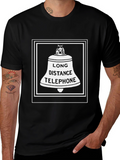 Long Distance Telephone Bell Graphic Tee - Black
