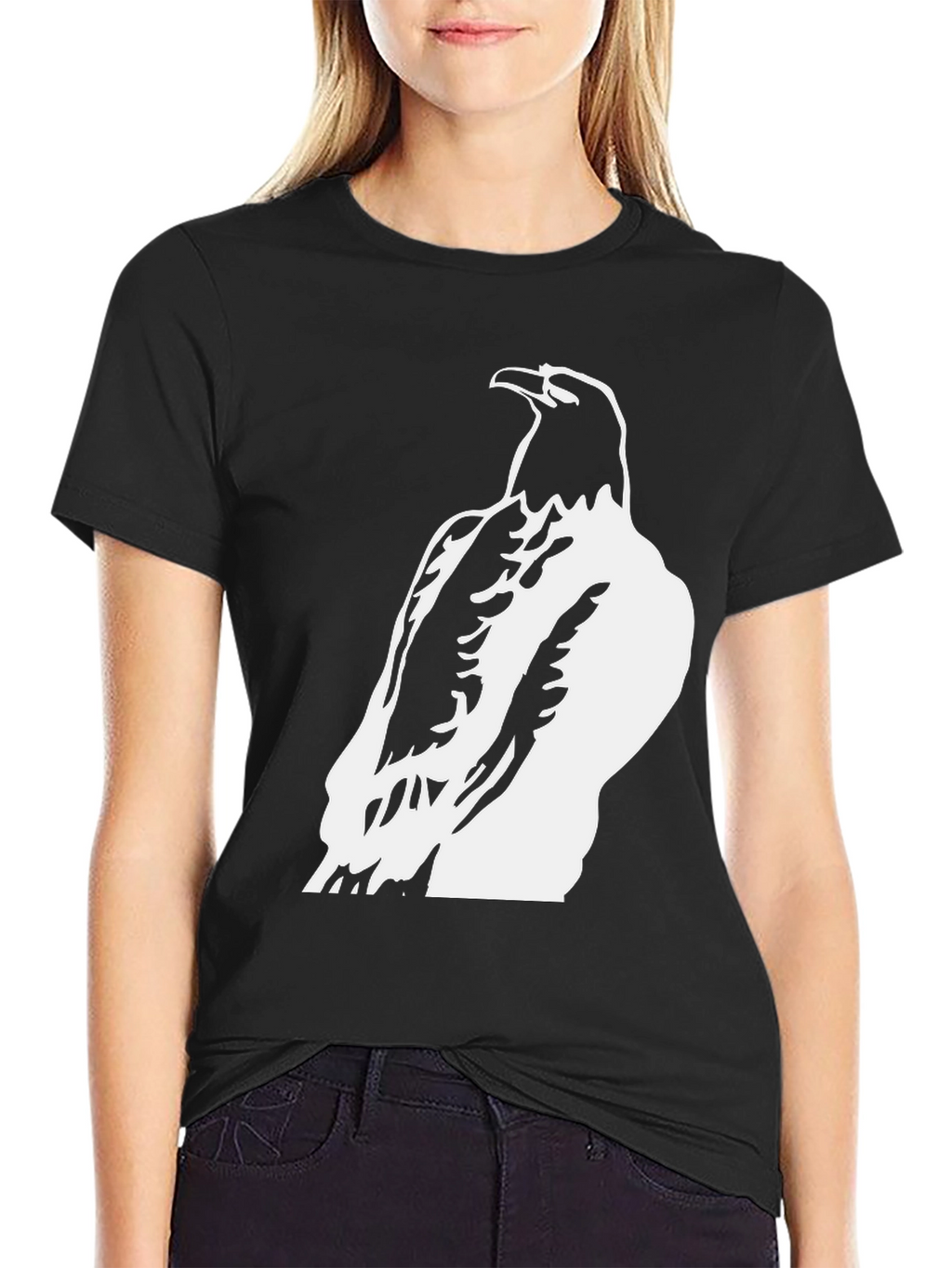 Raven Graphic Tee - Black Cotton Blend Casual Wear