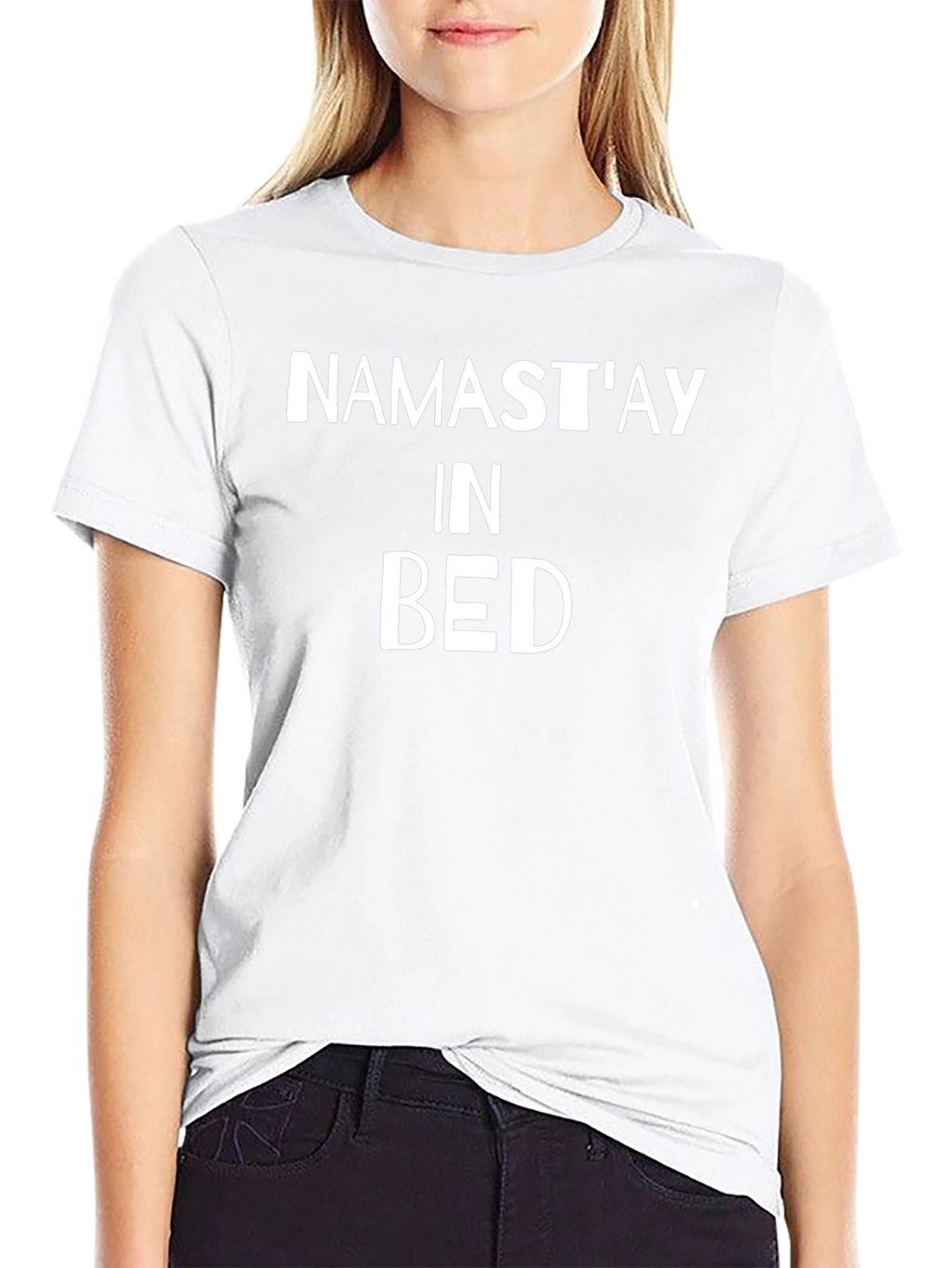 Namastay In Bed Black T-Shirt