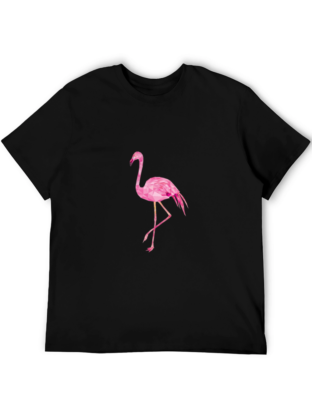 Black T-Shirt with Pink Flamingo Design