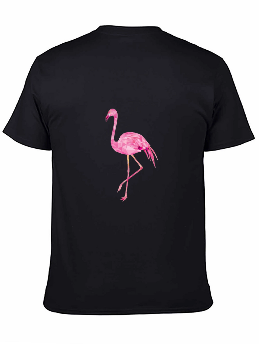 Black T-Shirt with Pink Flamingo Design