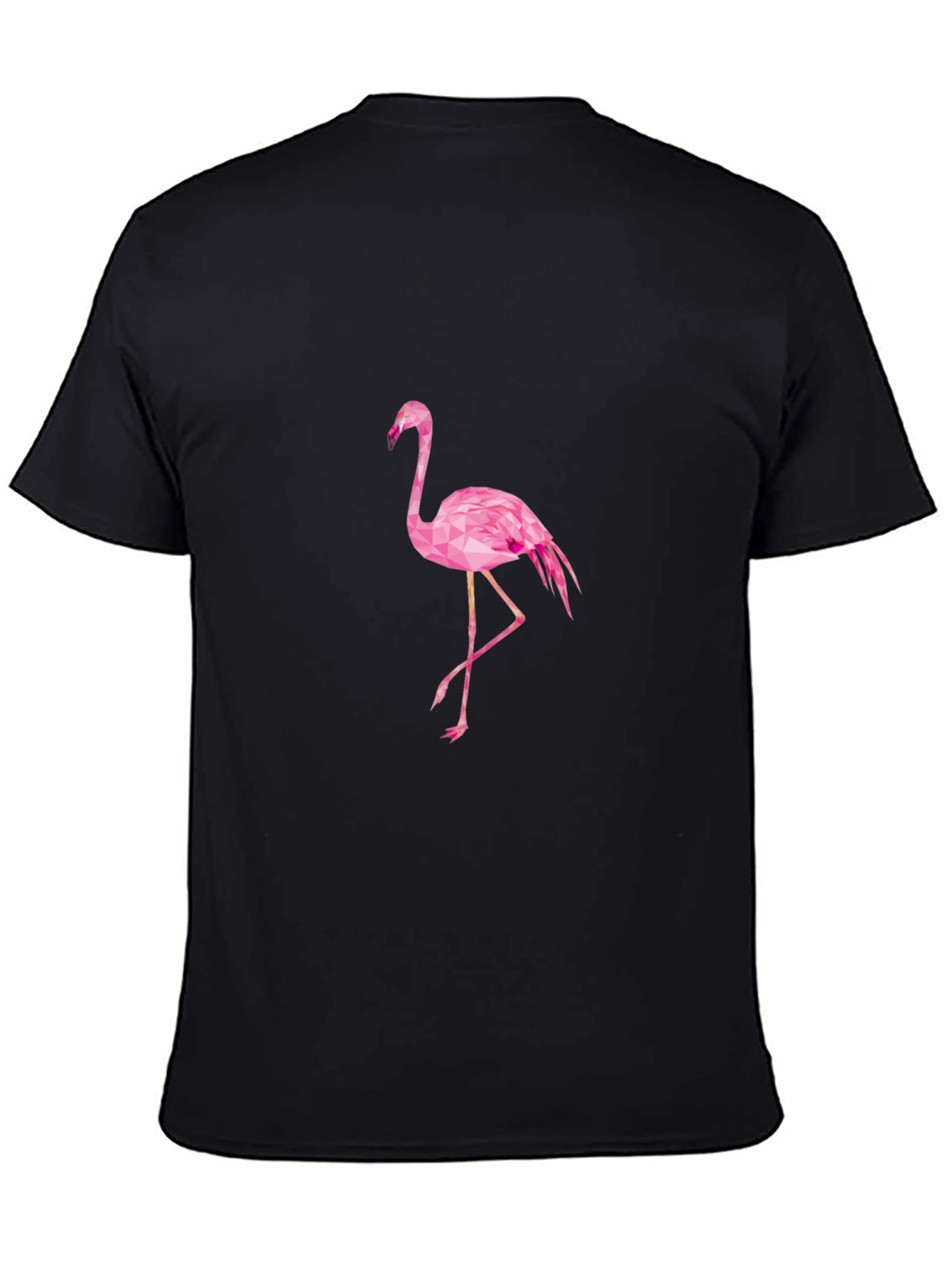 Black T-Shirt with Pink Flamingo Design