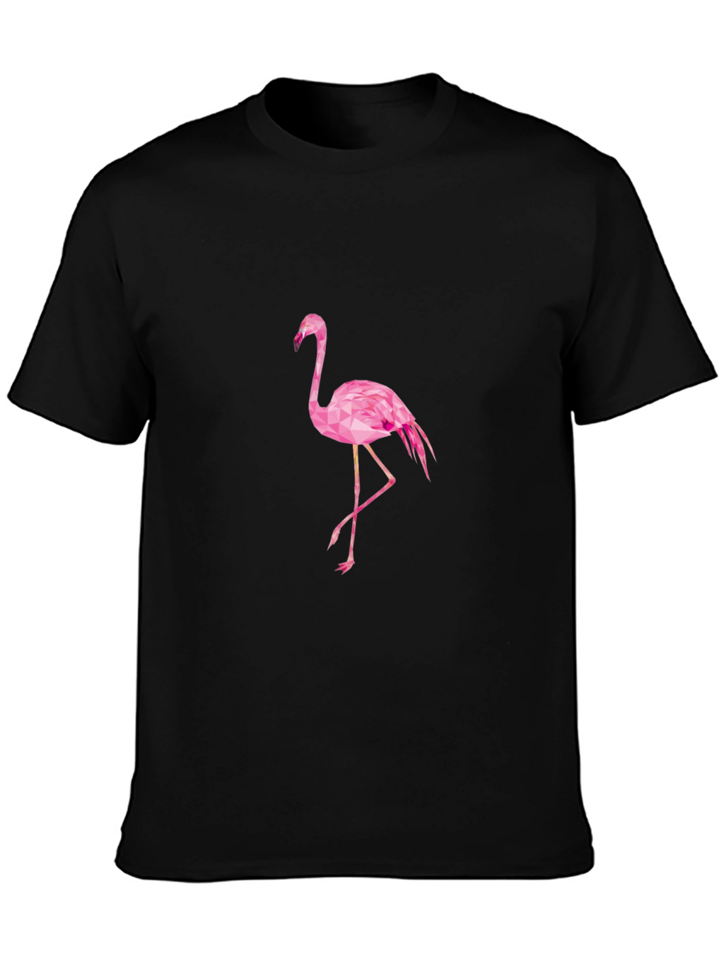 Black T-Shirt with Pink Flamingo Design