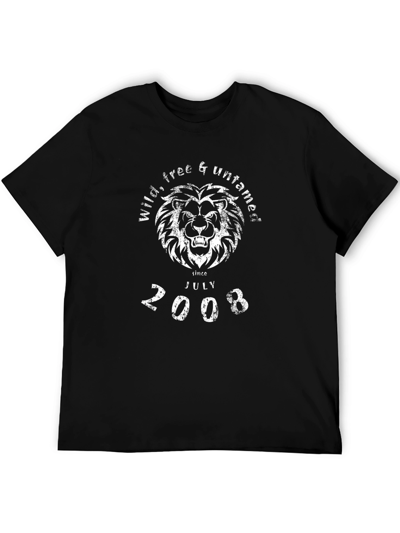 Wild Free Untamed Lion Graphic Tee - Black