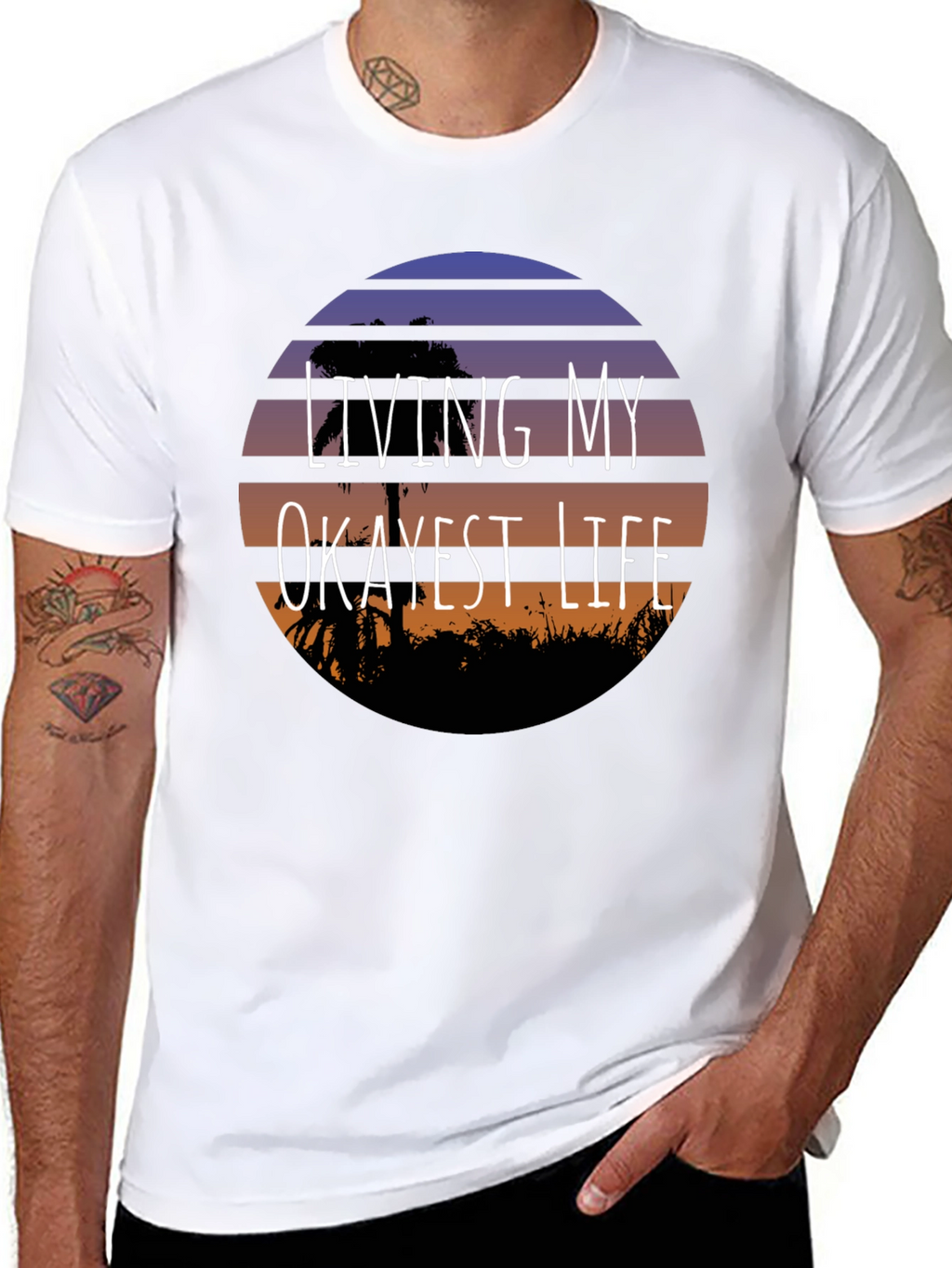 Living My Okayest Life Black Graphic Tee