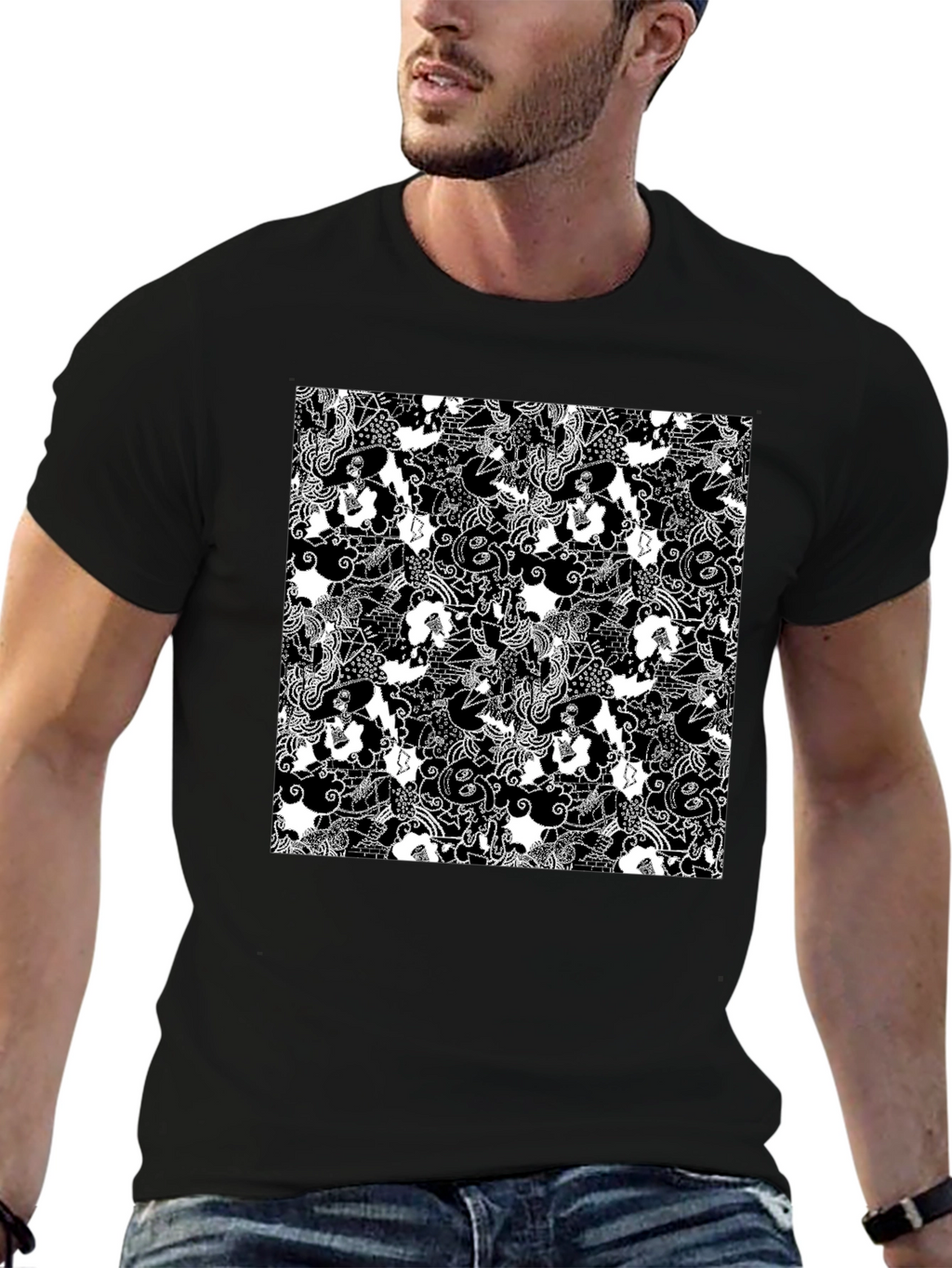 Monochrome Patterned T-Shirt