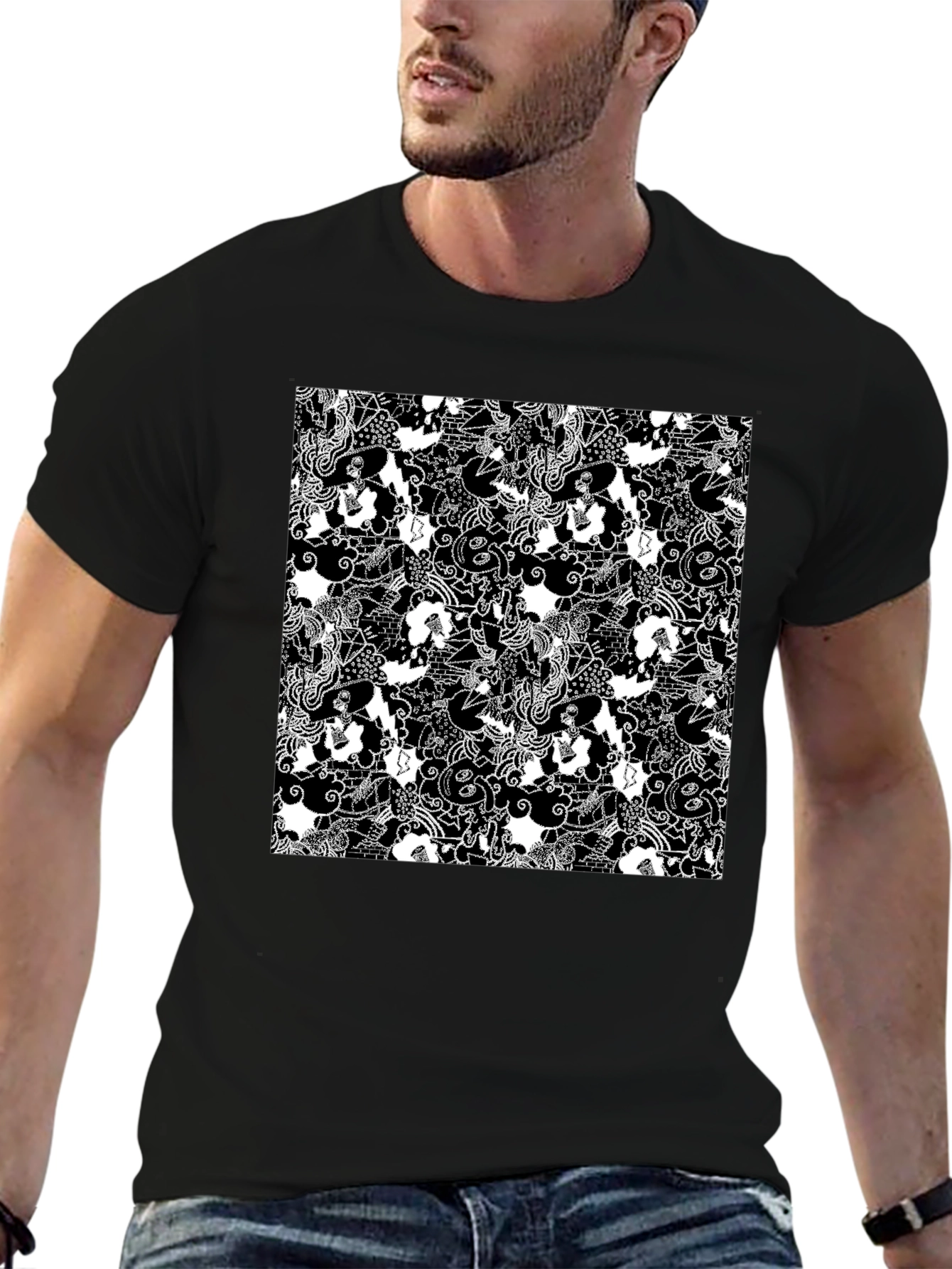 Monochrome Patterned T-Shirt